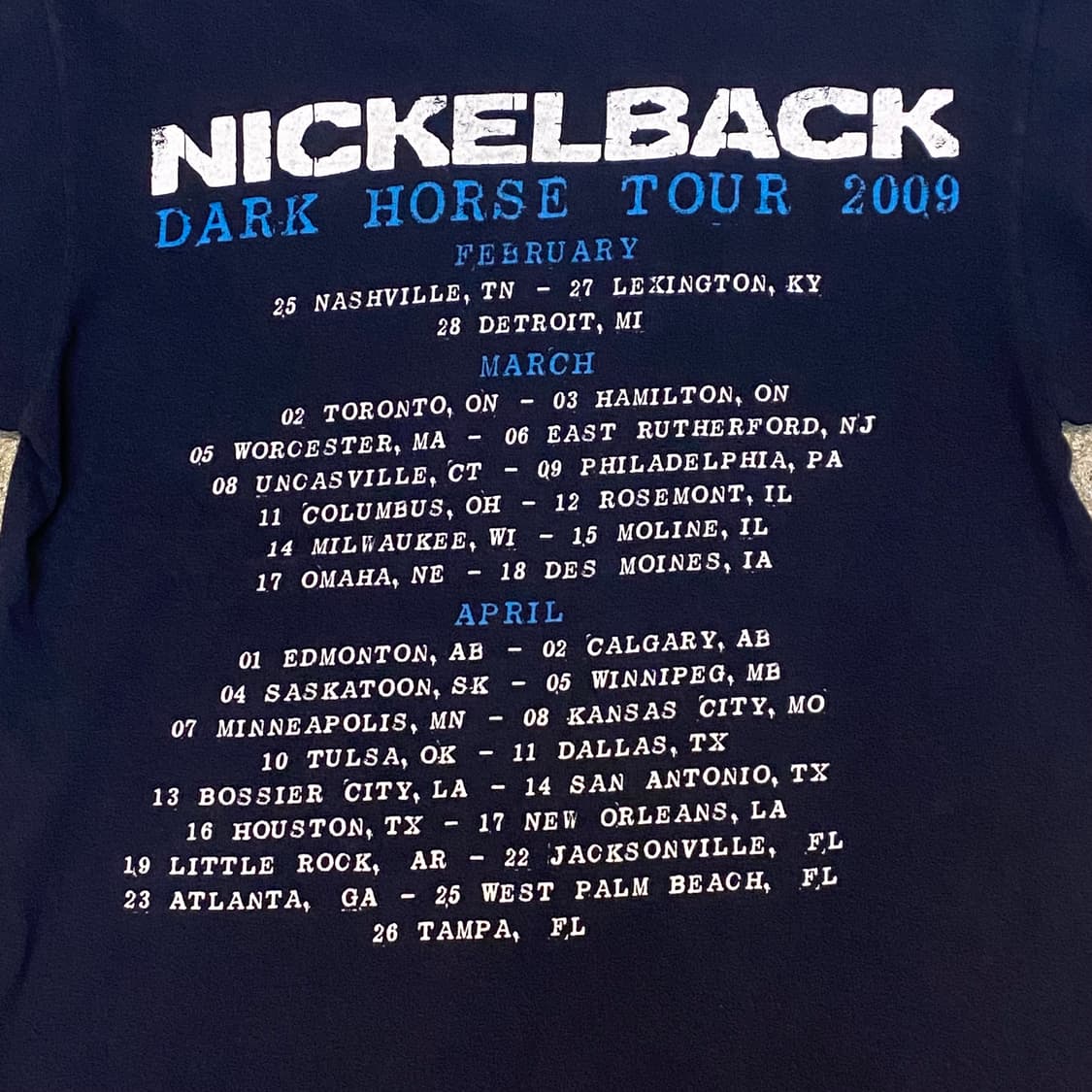 미국 빈티지 니켈블랙 정식 투어 굿즈티 락티셔츠 반팔티 상품이미지5