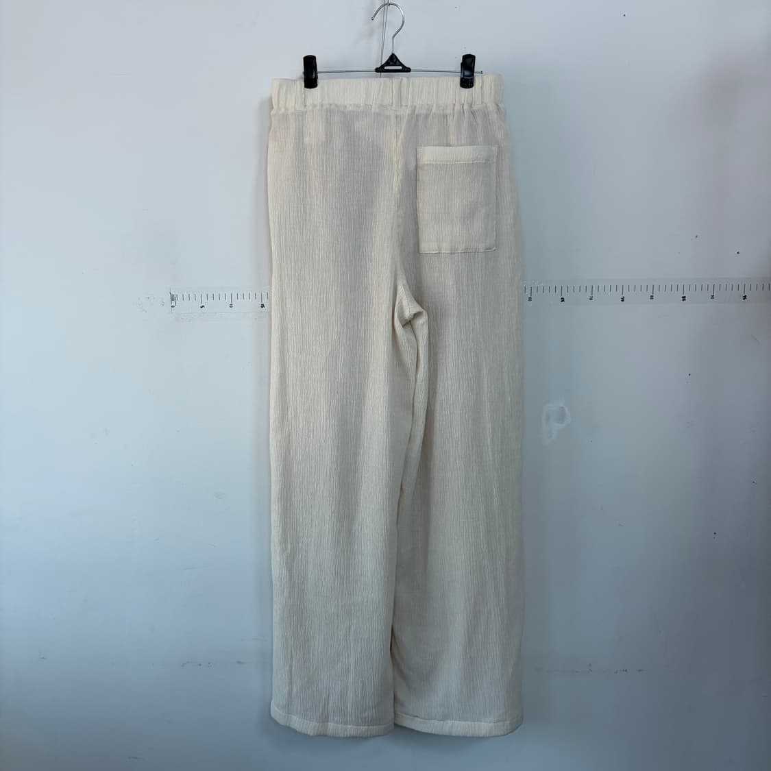 키뮤어 아이보리 밴딩 골지 와이드 팬츠 상품이미지3