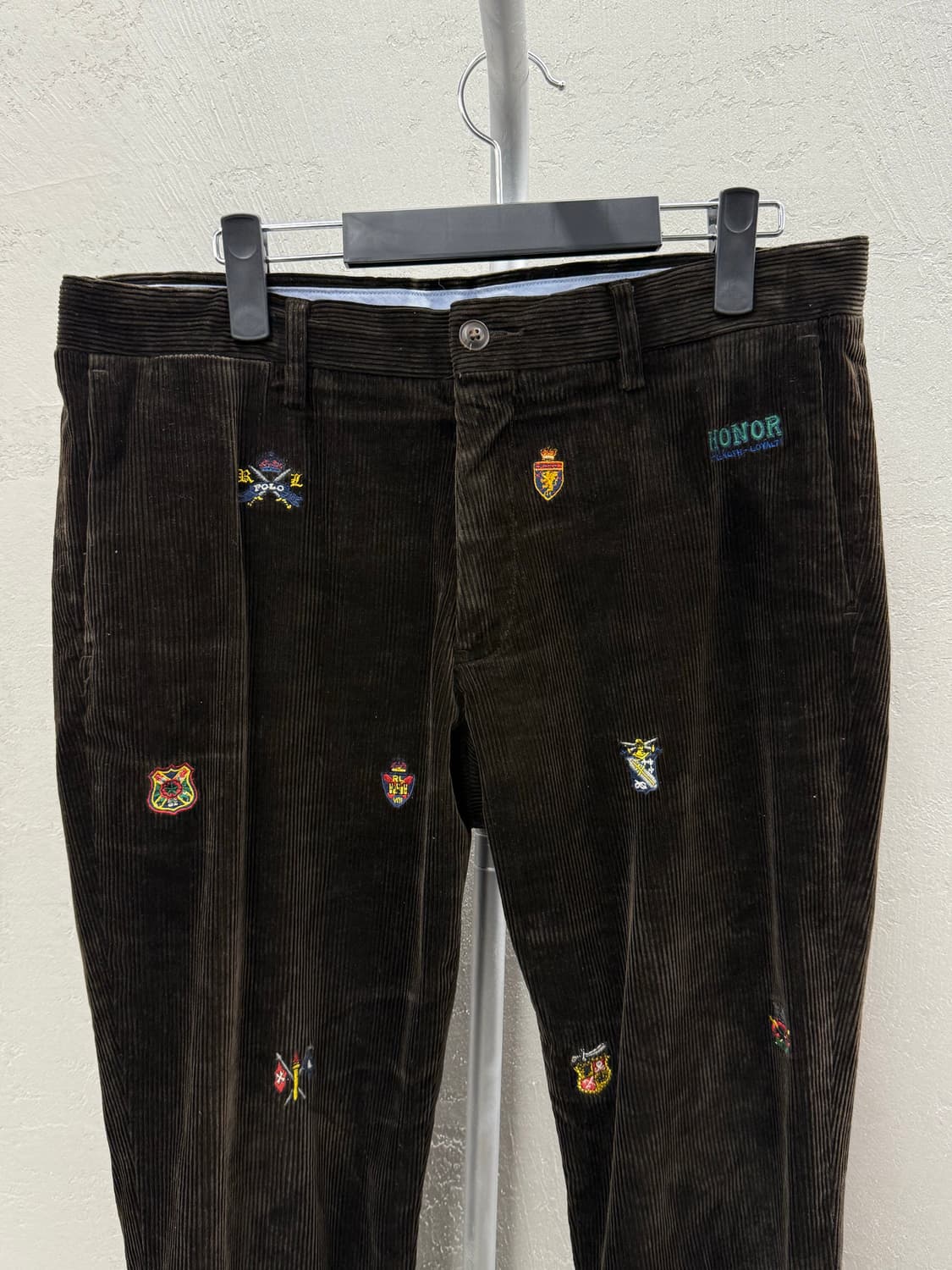 Polo RalphLauren 남성 브라운 코듀로이 자수 팬츠 34 상품이미지3