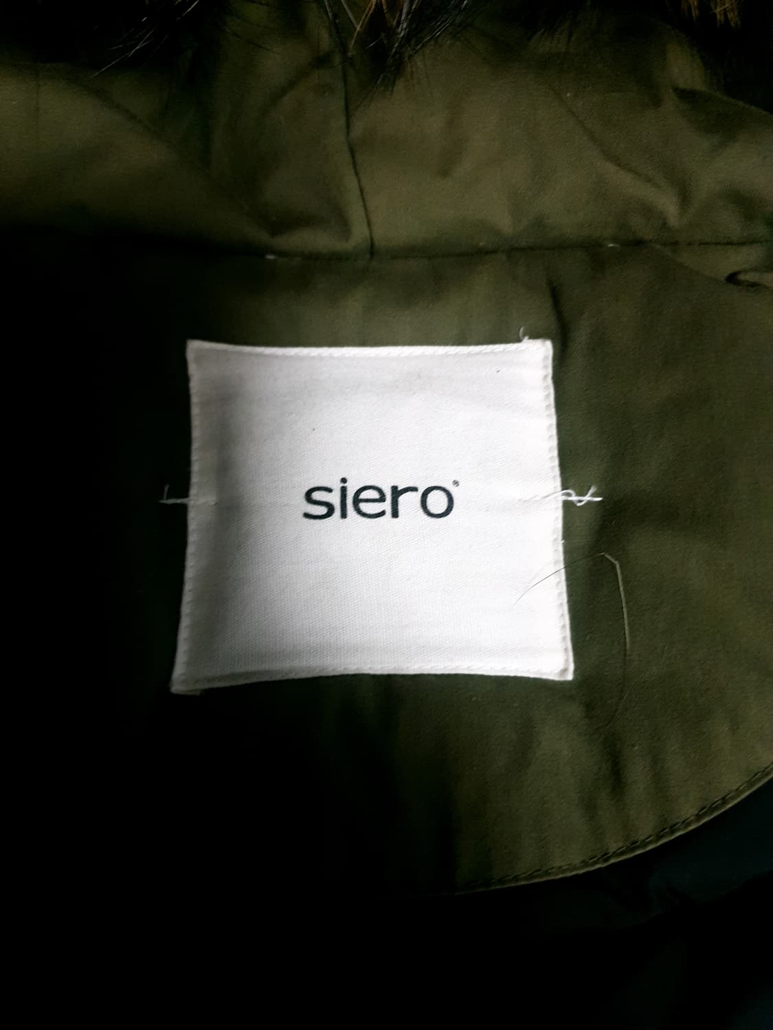 SIERO 시에로 라쿤퍼 소가죽 오리털 피쉬테일 파카 카키 (L) 상품이미지5