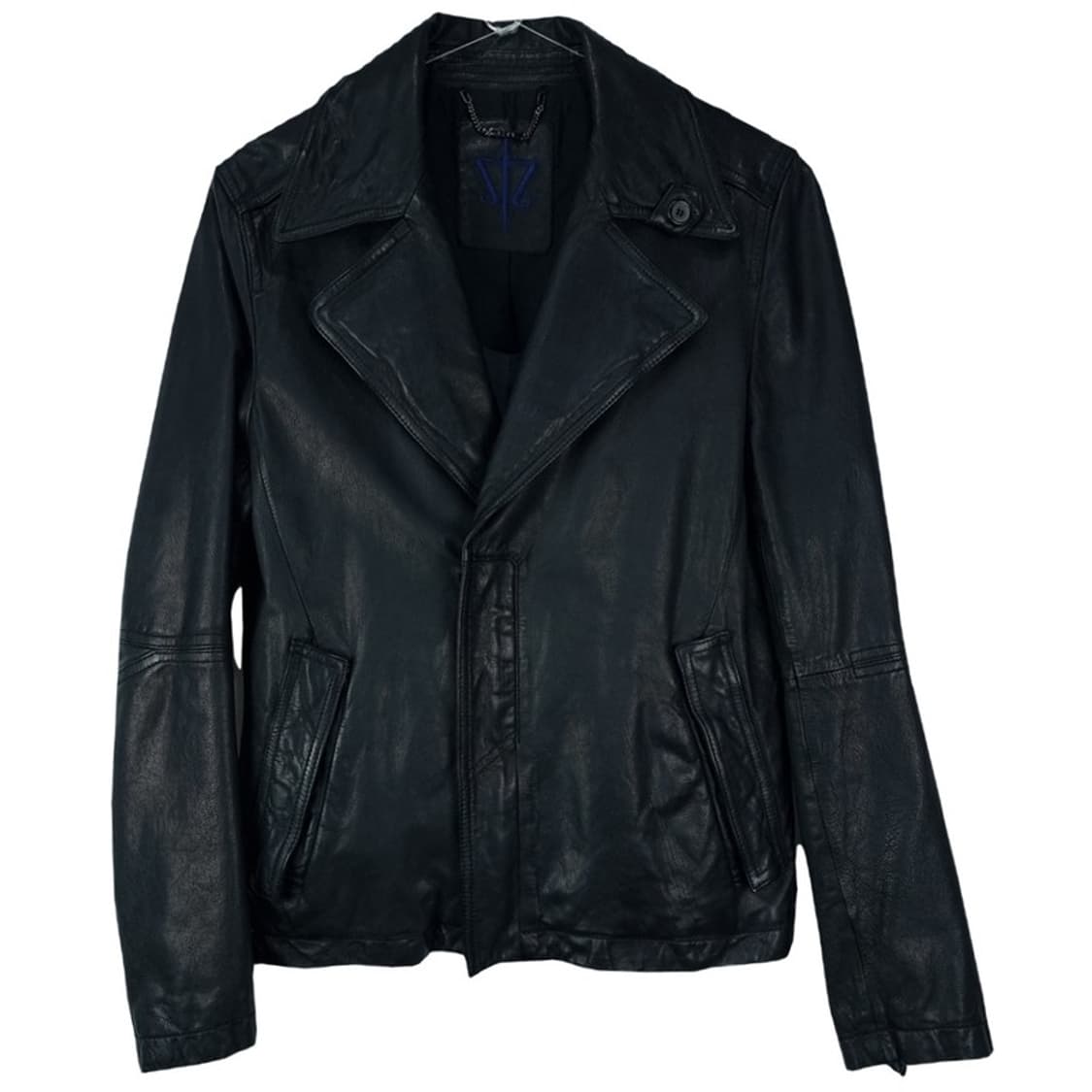 [빈티지] 고딕 고트 스킨 염소 가죽 슬림핏 레더 자켓 블랙 M17355 상품이미지2