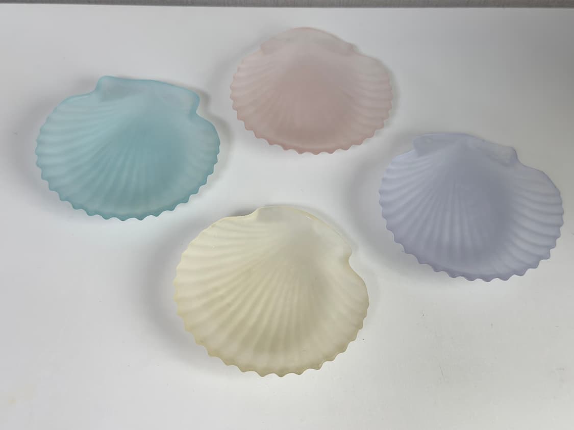 80s 히로타 글라스 빈티지 쉘 트레이 파스텔 옐로우 상품이미지2