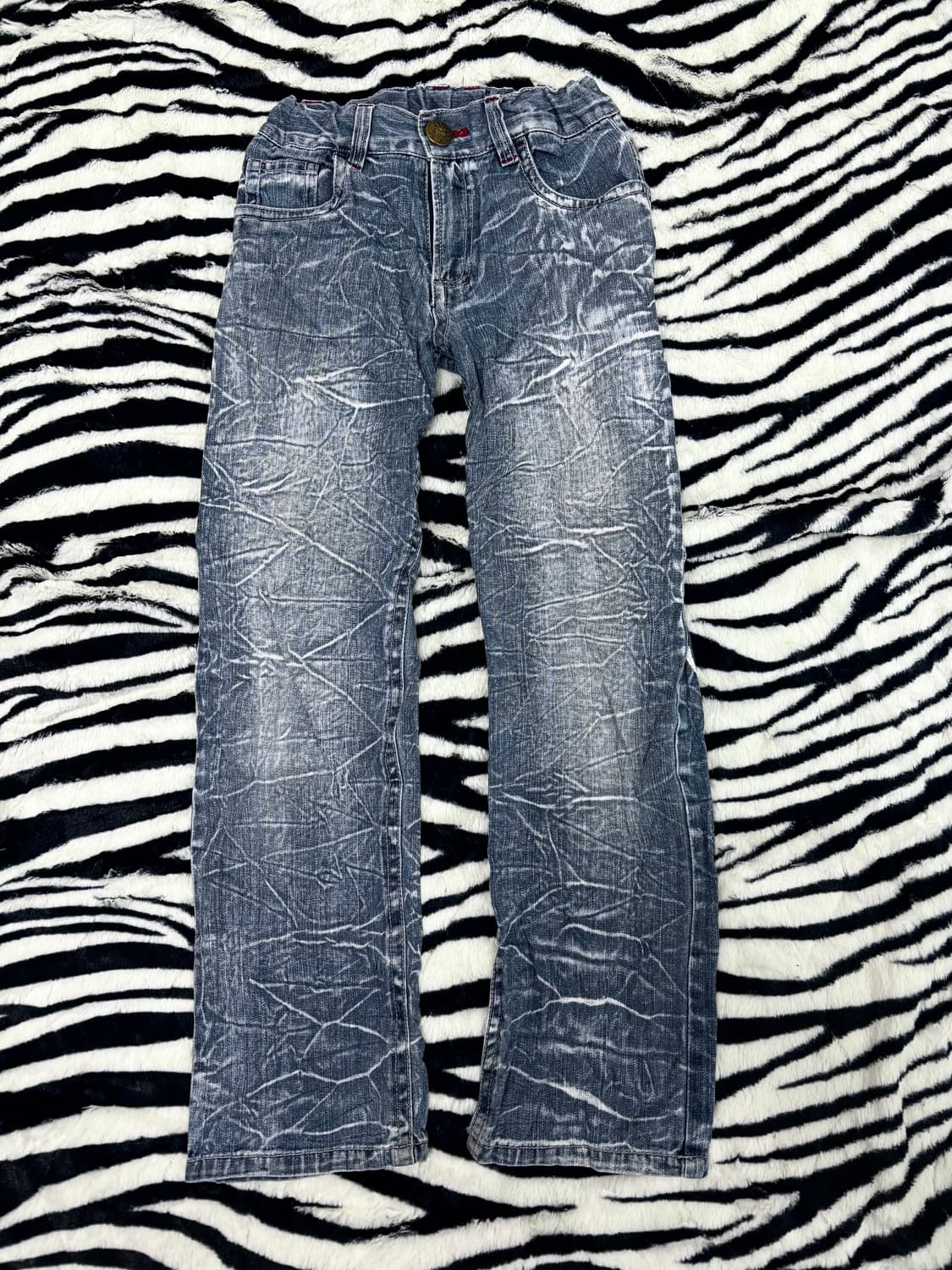 Y2K Back Wings Print Crack Pants 상품이미지4