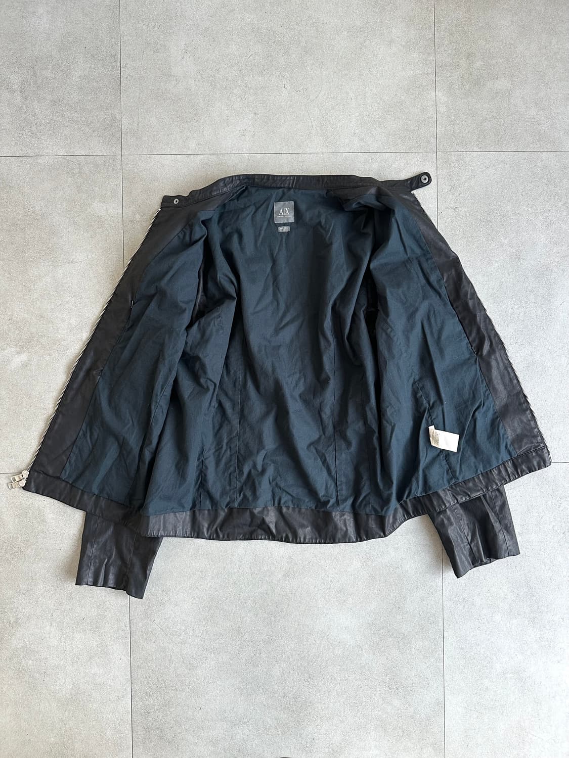알마니 2000s 왁스코팅 자켓 블랙 상품이미지7