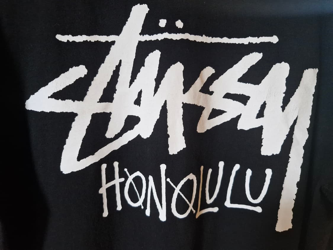 스투시 Honolulu 로고 반팔 블랙 XL 상품이미지4