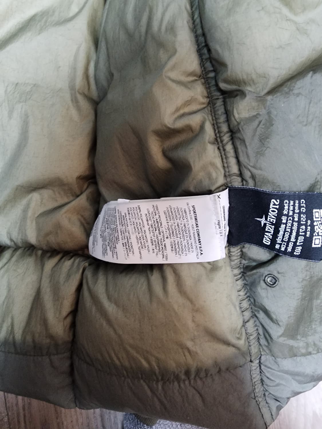 [M]스톤아일랜드/19FW크링클랩스 버머 숏 다운패딩 카키 상품이미지8