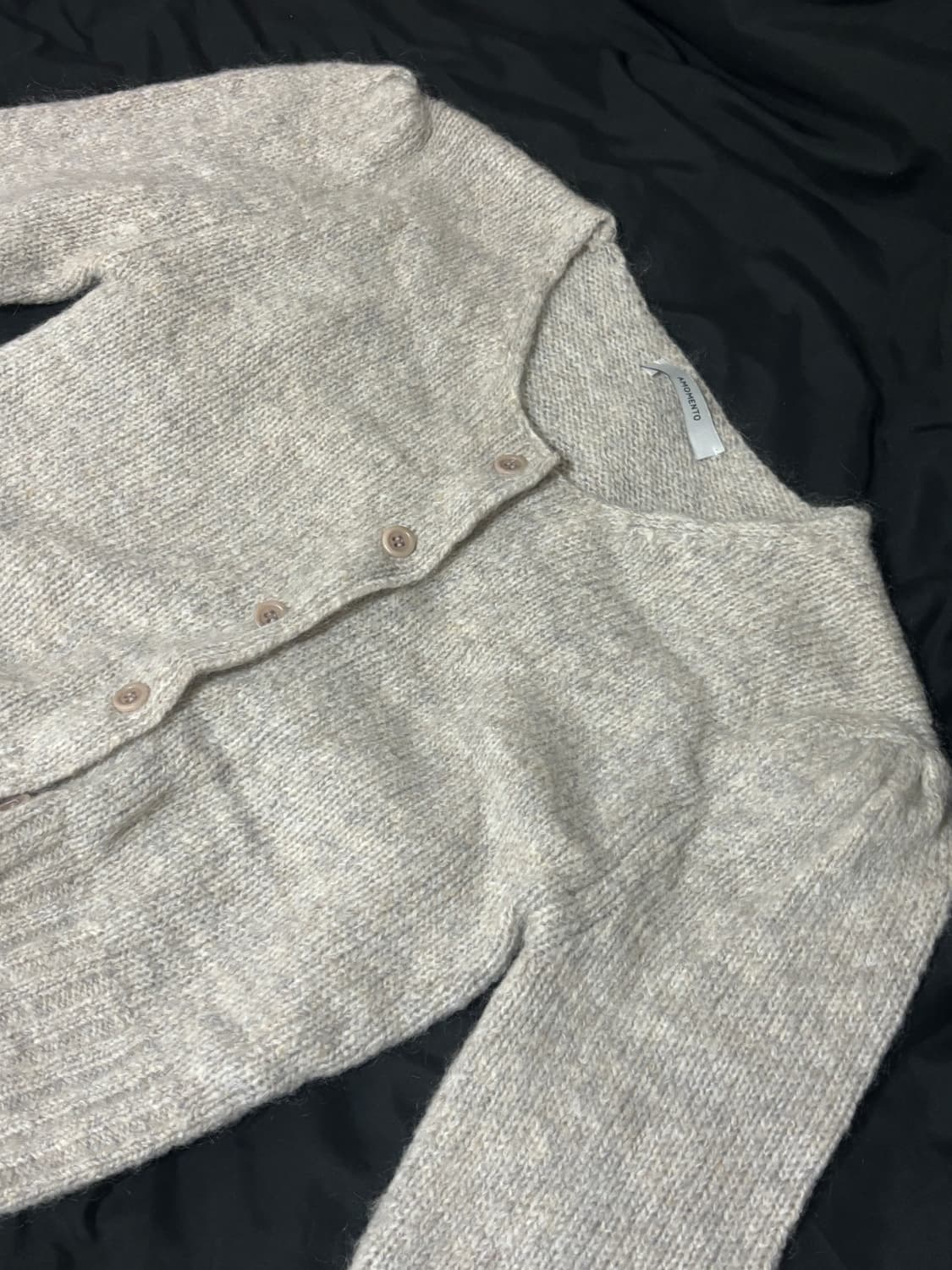 Amomento 아모멘토 시어링 크롭 가디건 상품이미지4