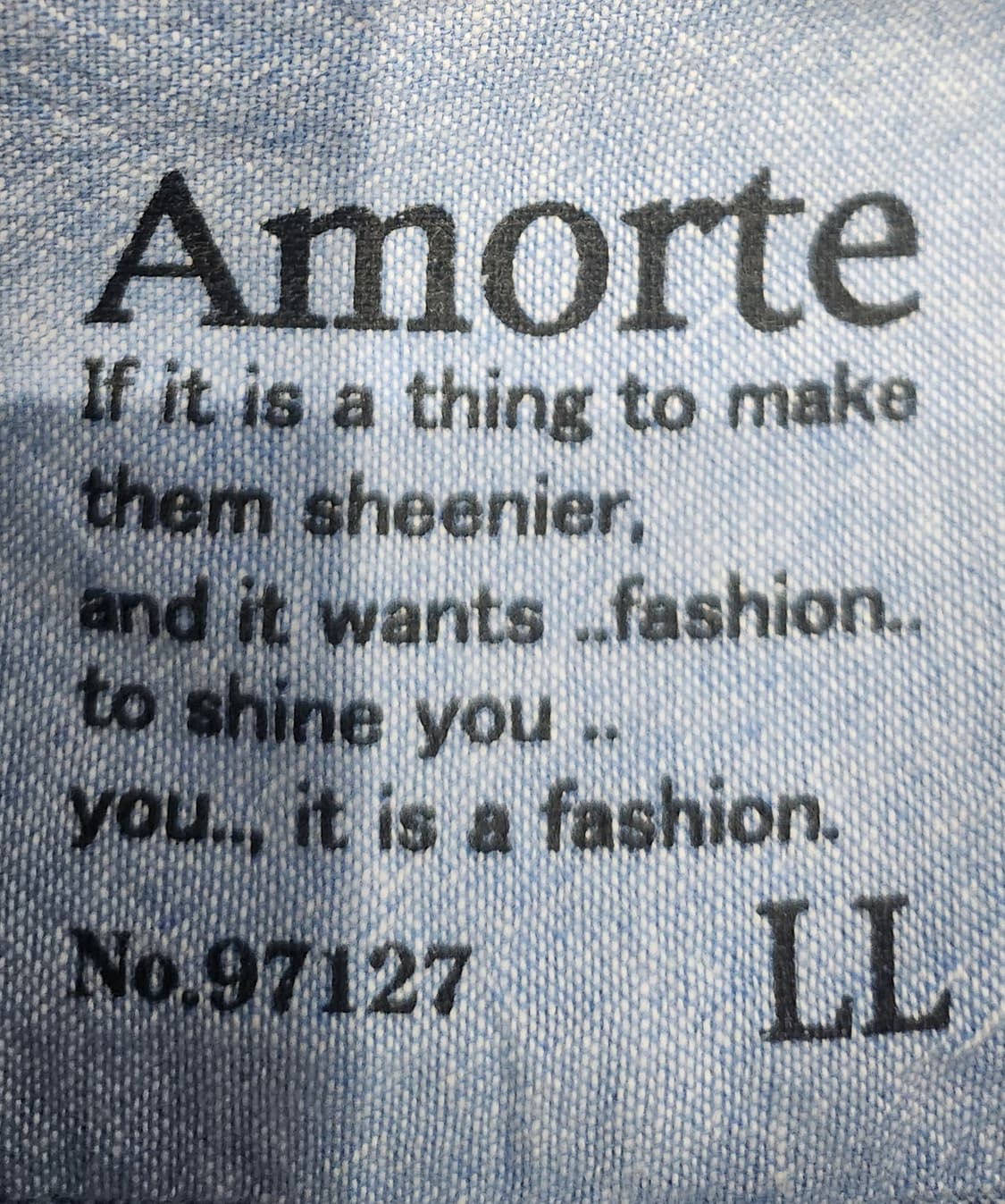 Amorte 데님 반팔 셔츠 포켓 포인트 LL 상품이미지3