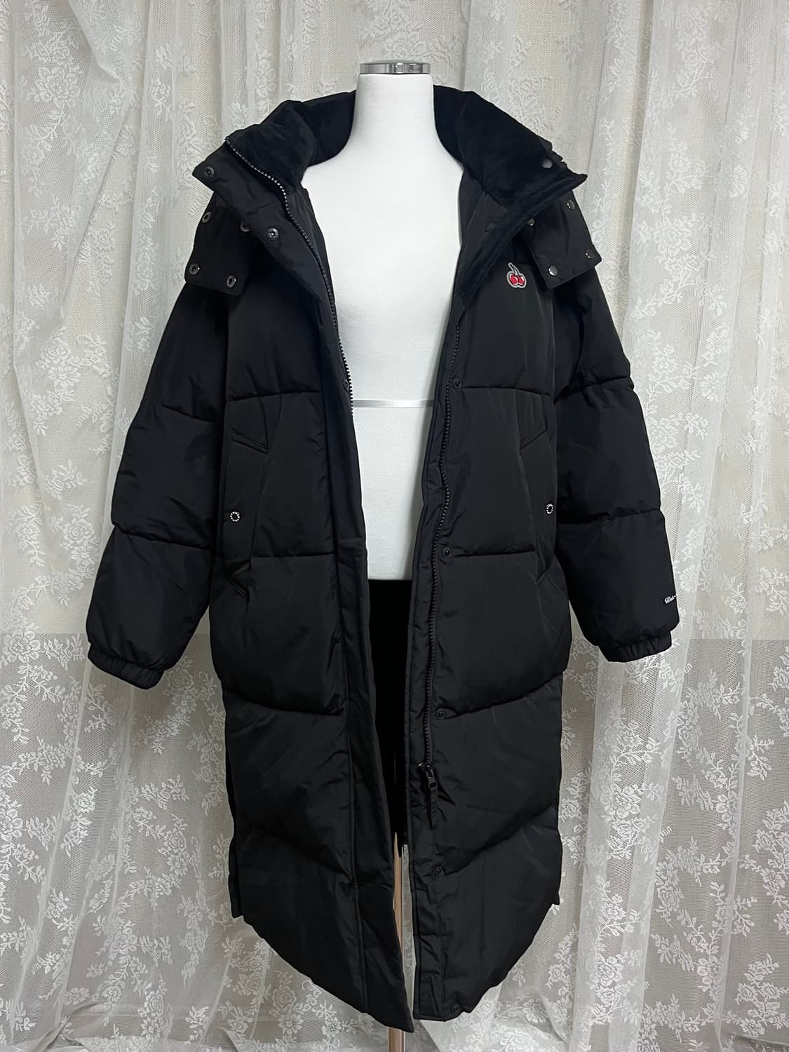 1) 키르시 체리 롱패딩 블랙 상품이미지3