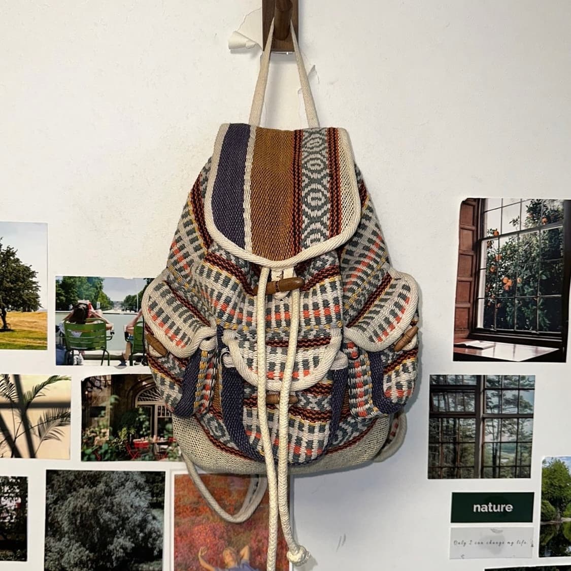 Rainbow bohemian multi pocket backpack 상품이미지1