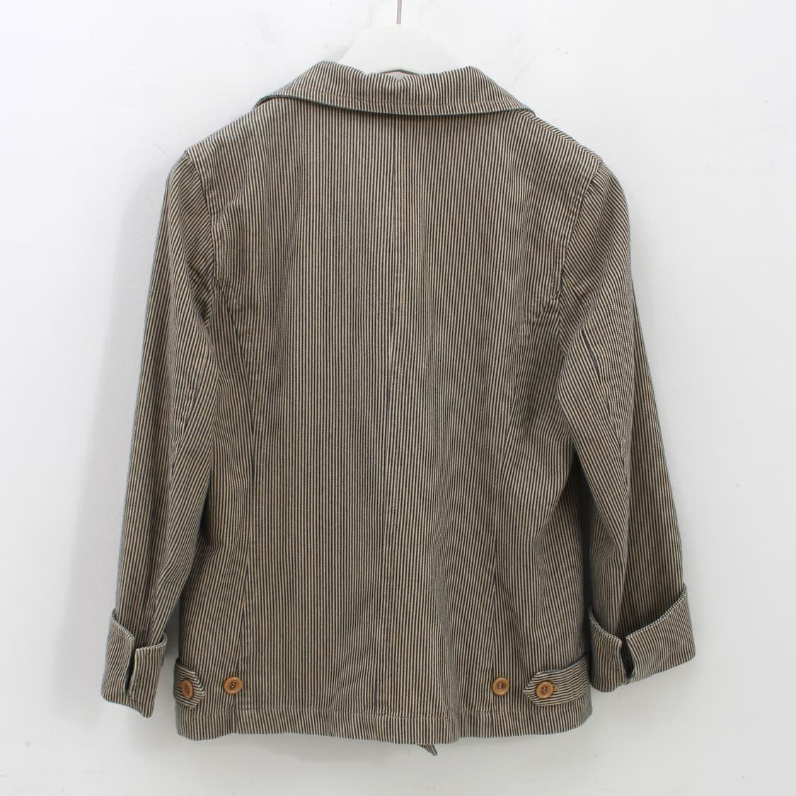 일본 빈티지 페이지보이 앤 알리시아 스트라이프 코튼 더블 자켓 상품이미지4