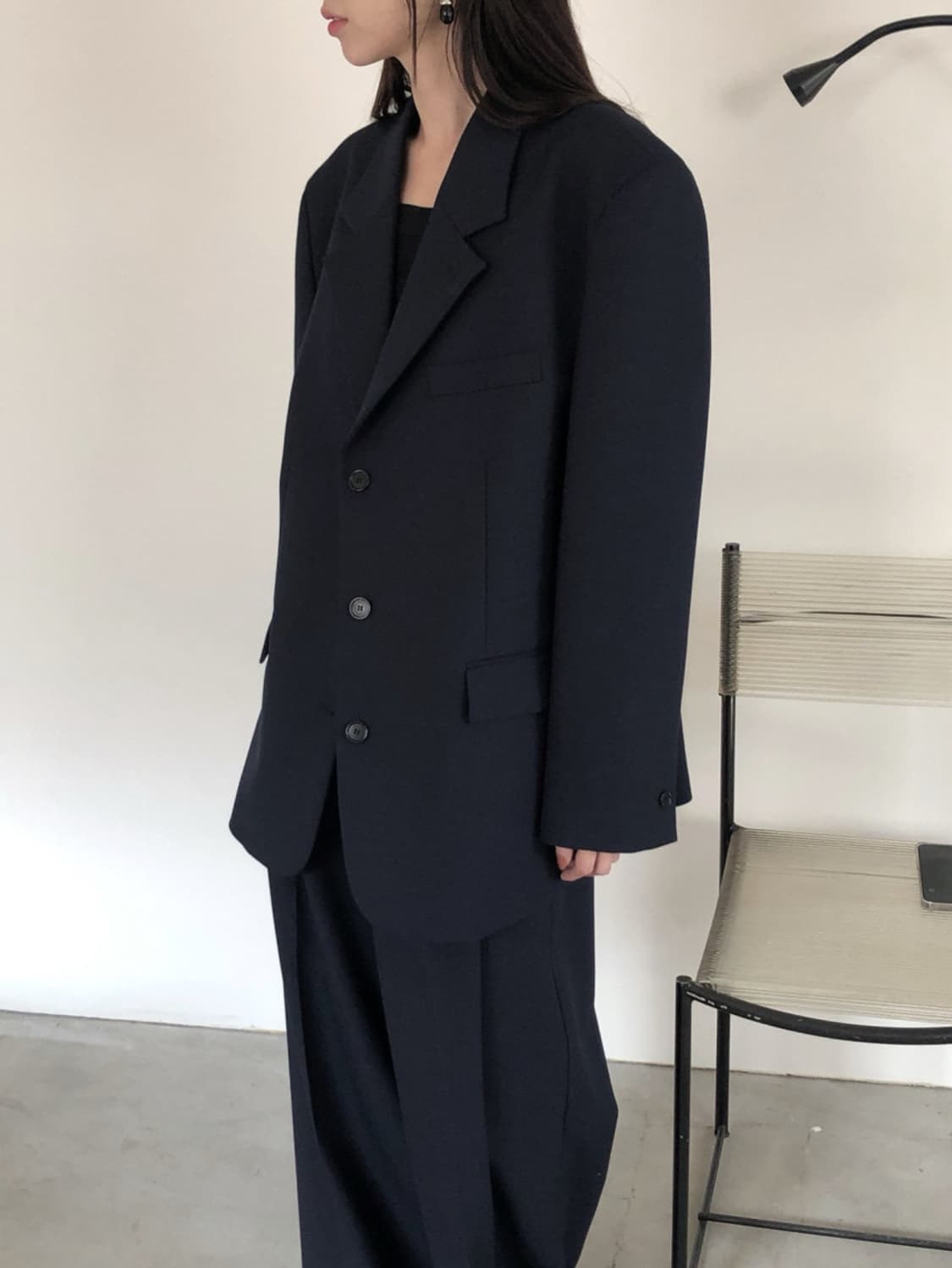 르버터LeButter 모멘토 울 오버자켓 네이비 새상품 상품이미지5