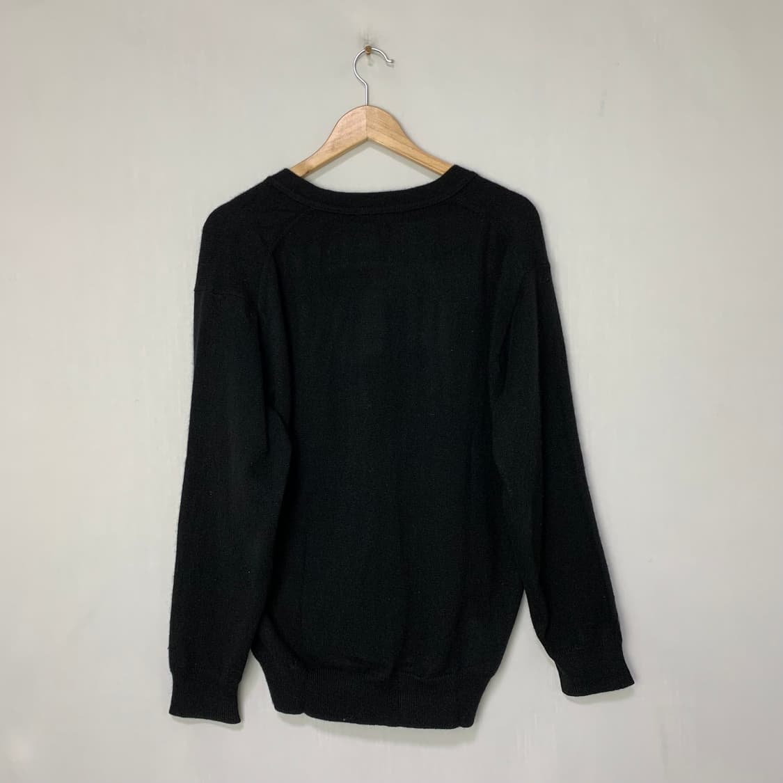 빈티지 캐시미어 100% 블랙 브이넥 니트 가디건 상품이미지2