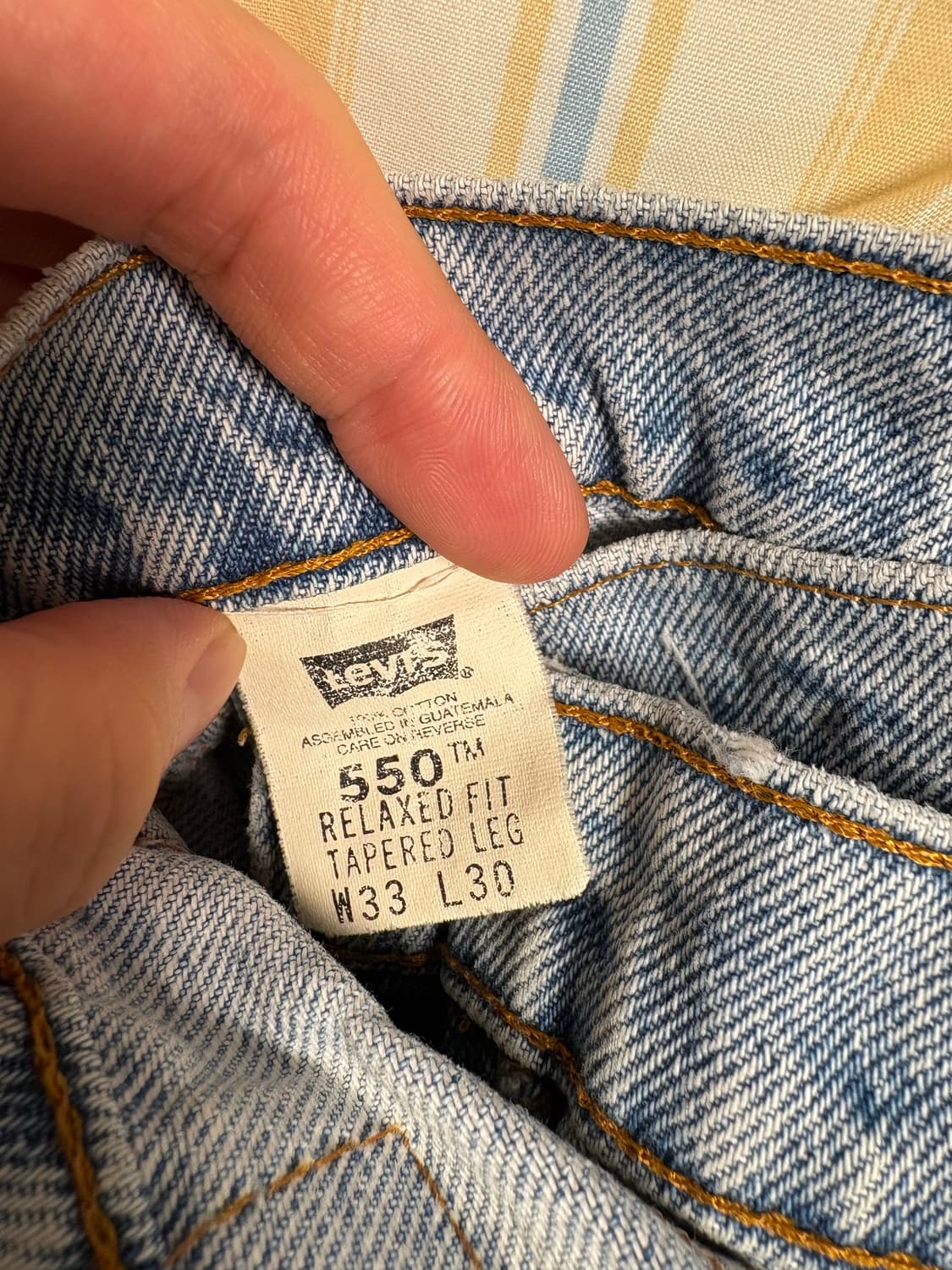 90s 리바이스 550 오렌지탭 릴렉스 테이퍼드 데님 상품이미지5