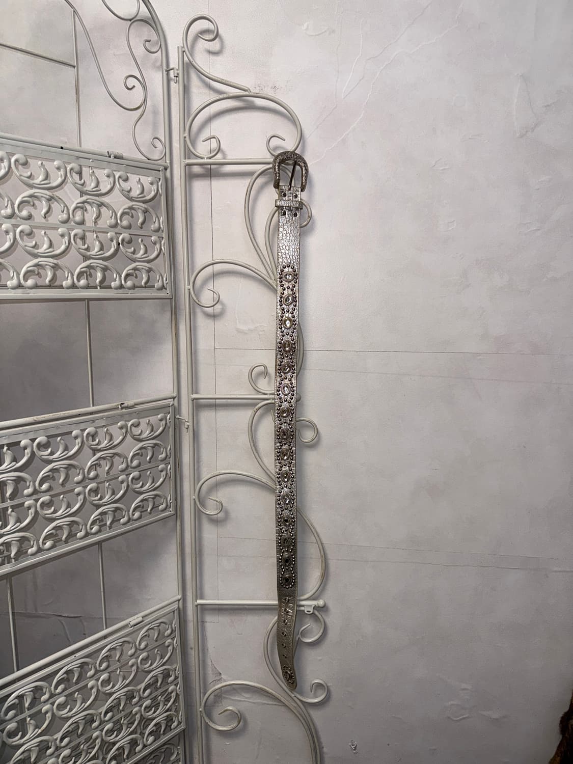 Silver python cubic stud belt 상품이미지3