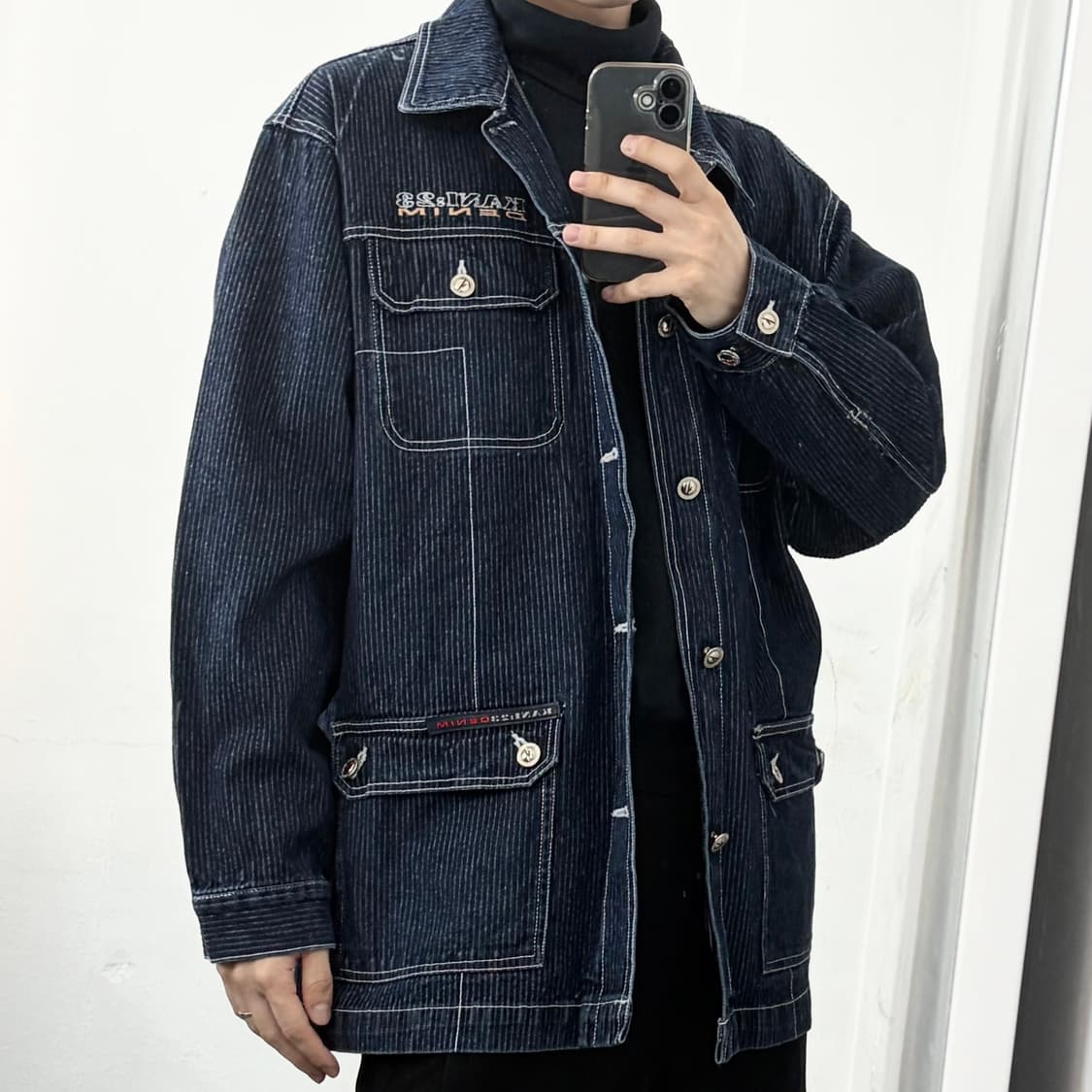 칼카니 히오리 데님 초어 코트 상품이미지3