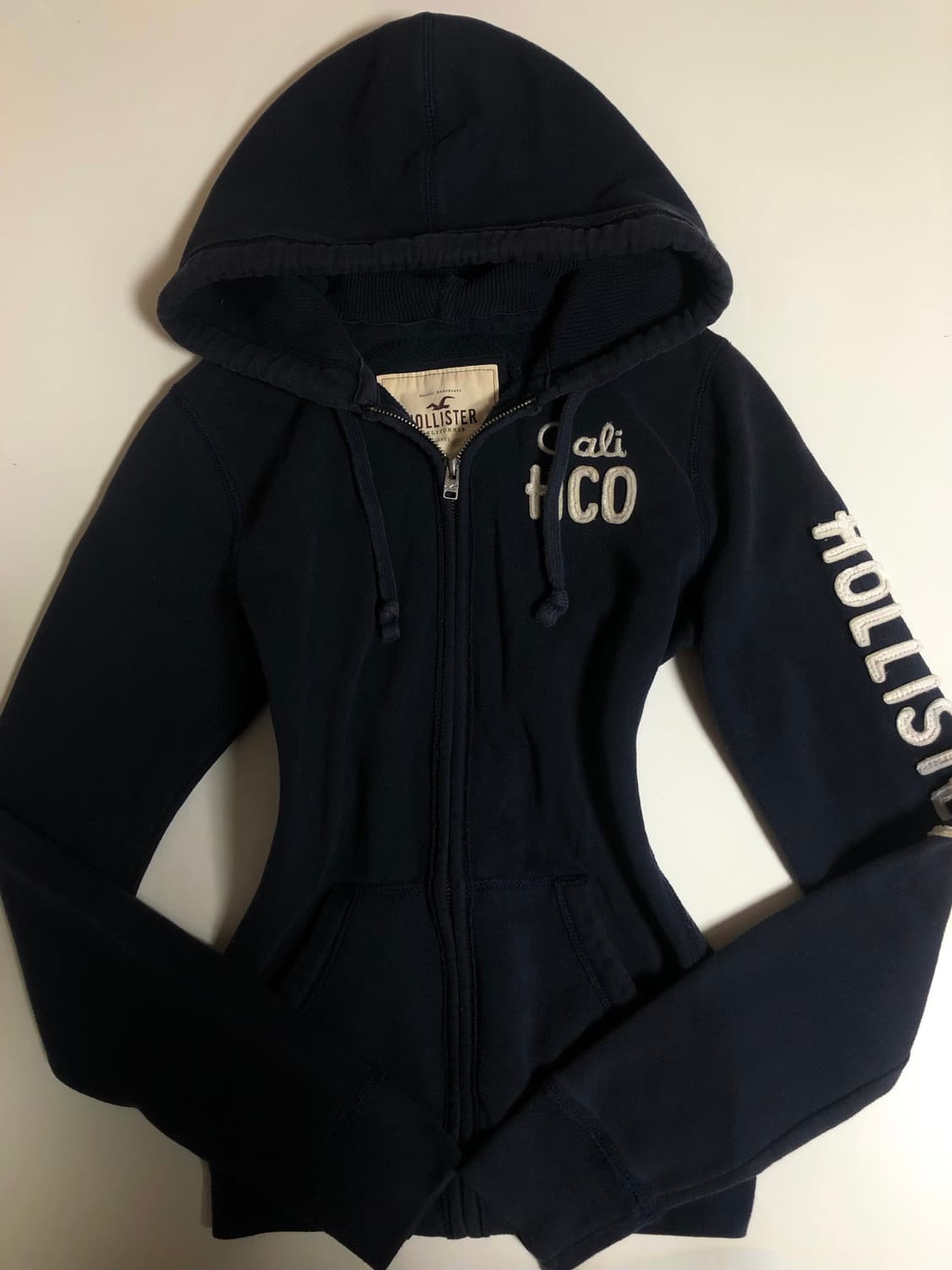 대대장 홀리스터 딱붙핏 후드집업 다크네이비 상품이미지3