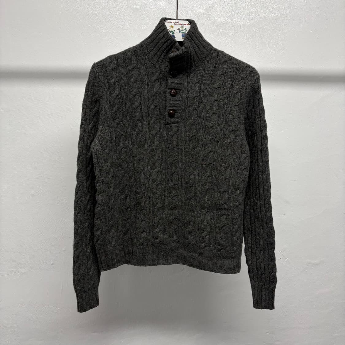 폴로 케이블 니트 반집업 상품이미지1