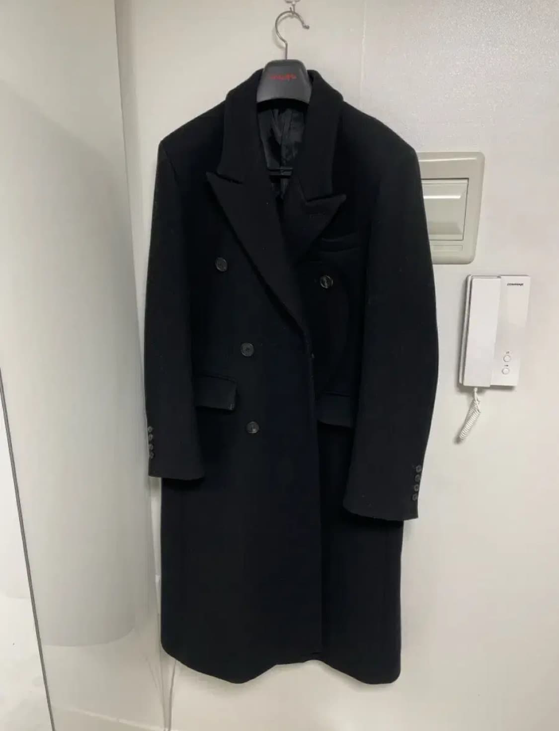 (L) stu office 패치 더블 코트 상품이미지1