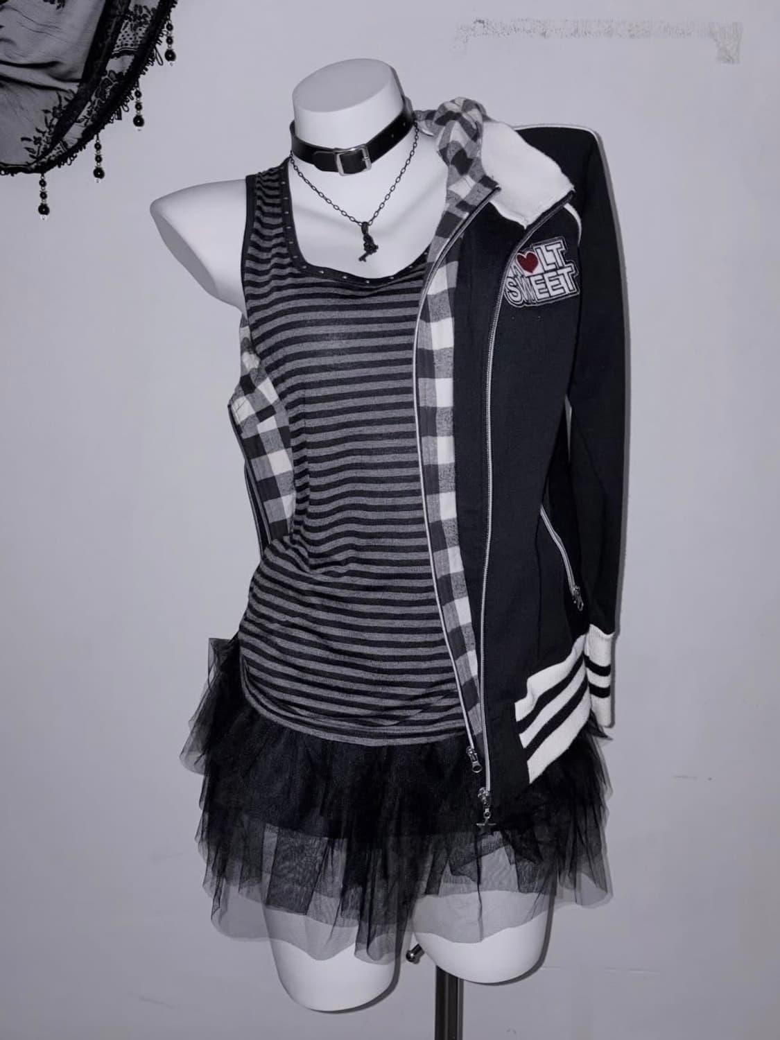 펑크 rock 후드집업 나시 세트 상품이미지2