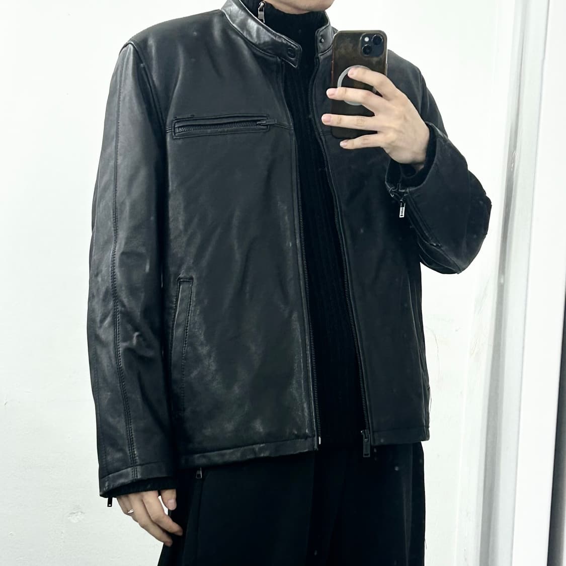 Guess 게스 소가죽 바이커 자켓 상품이미지2