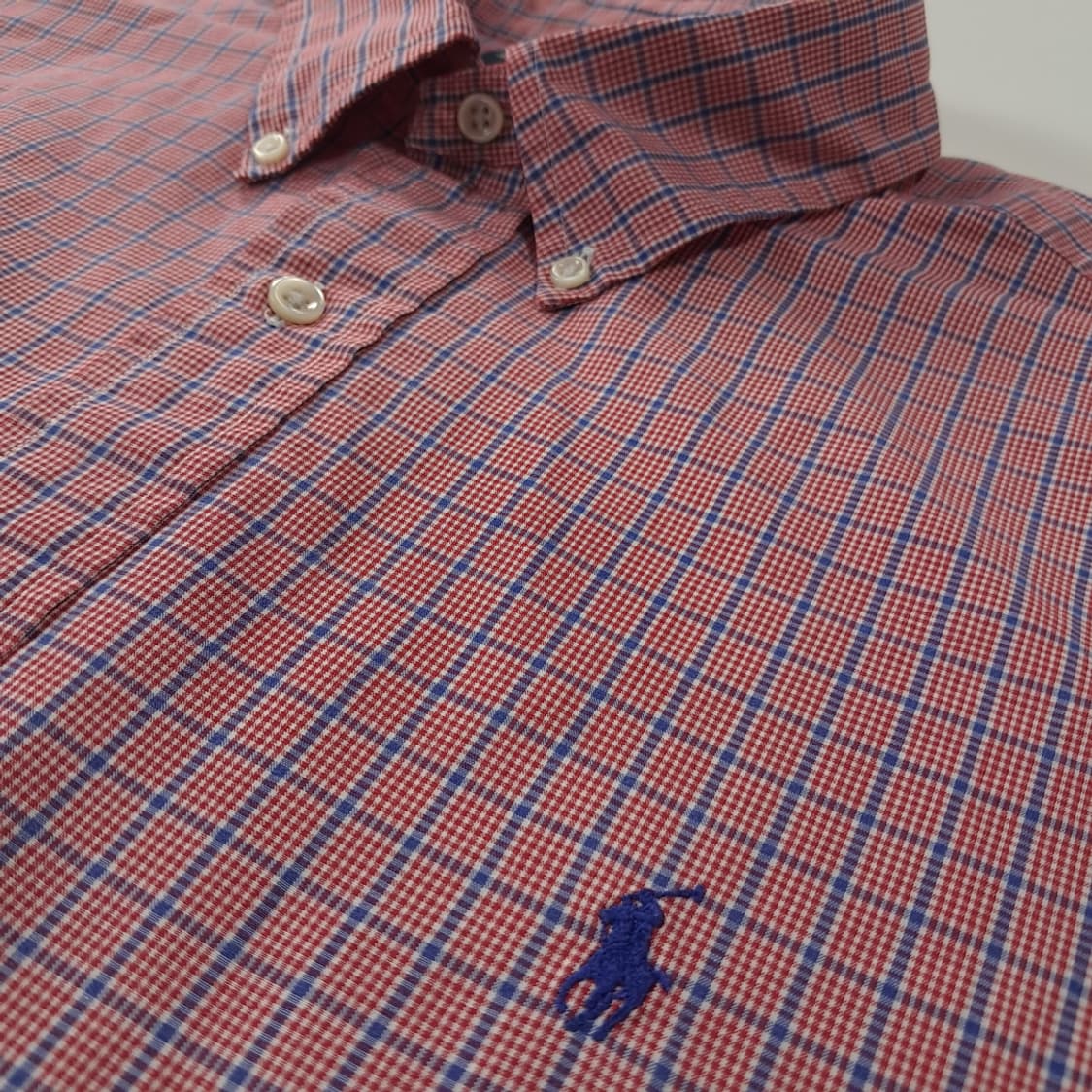 CK320 XL 폴로 90s 레드 마이크로태터솔 체크 반팔 셔츠 남방 상품이미지4