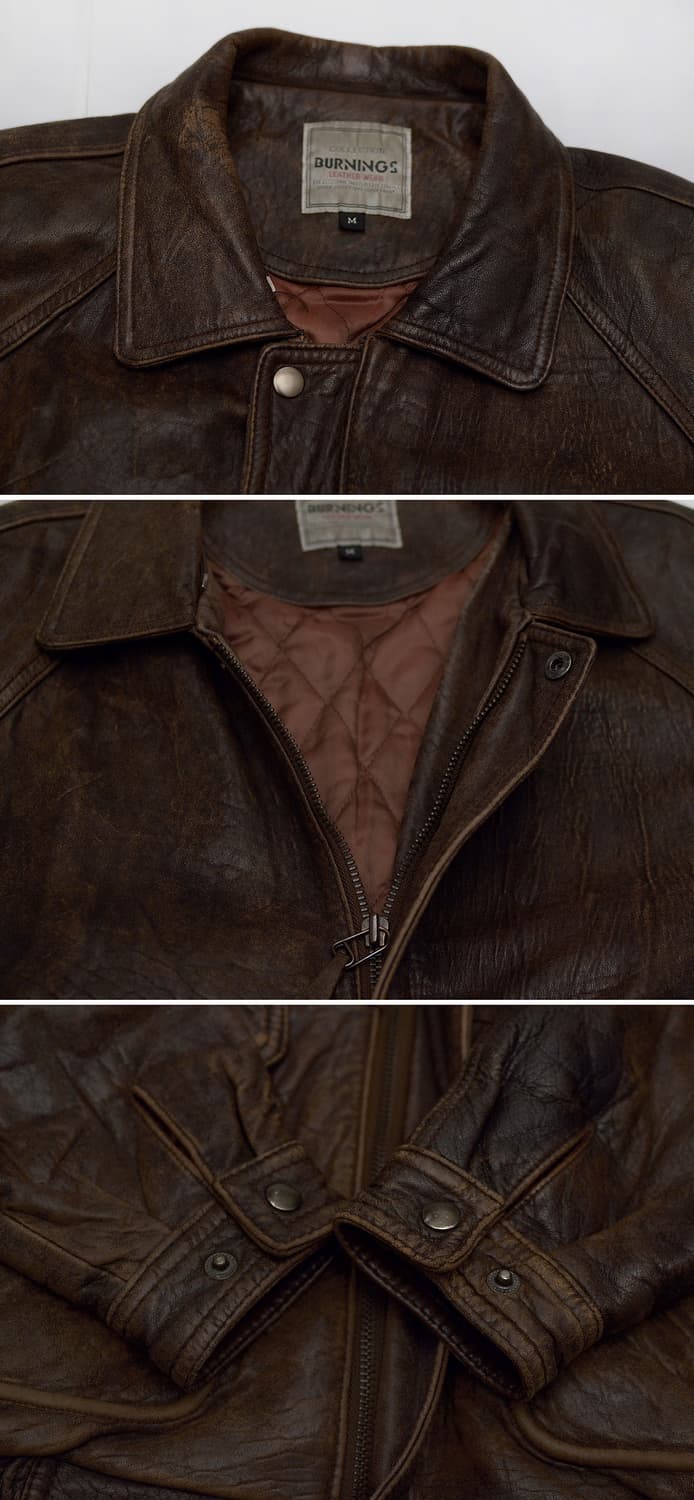 버닝 컬렉션 재팬 쉽스킨 러스틱 레더 A2 가죽 봄버 (100+) 상품이미지9
