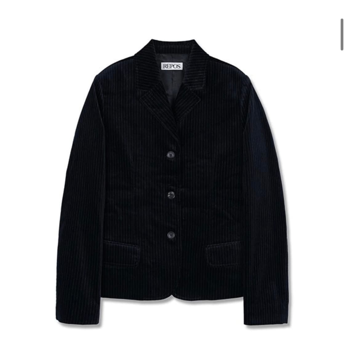REPOS VELVET SLIM JACKET_BLACK S 상품이미지1
