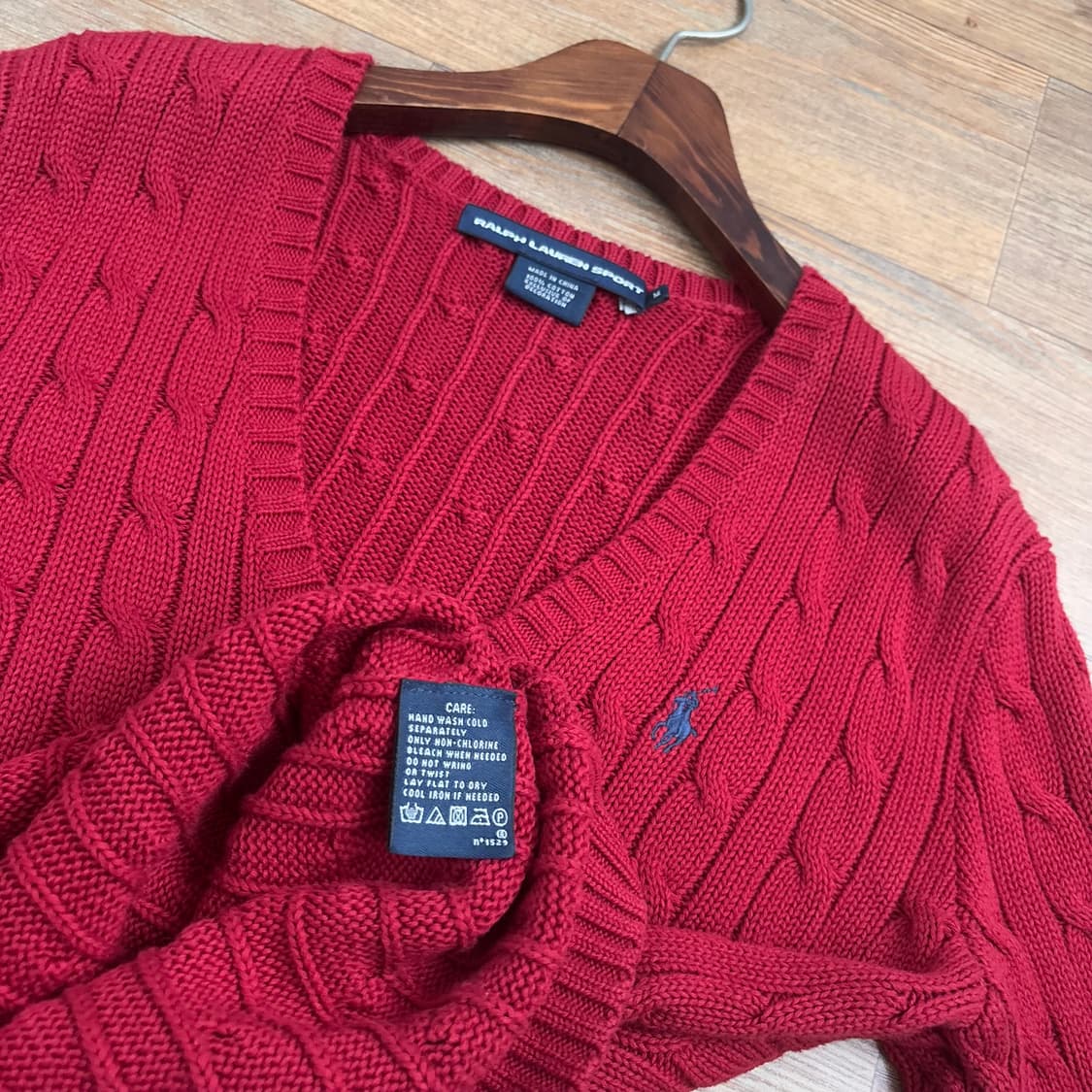 폴로 랄프로렌 여성 M 66 케이블 니트 레드 정품 수입 상품이미지3