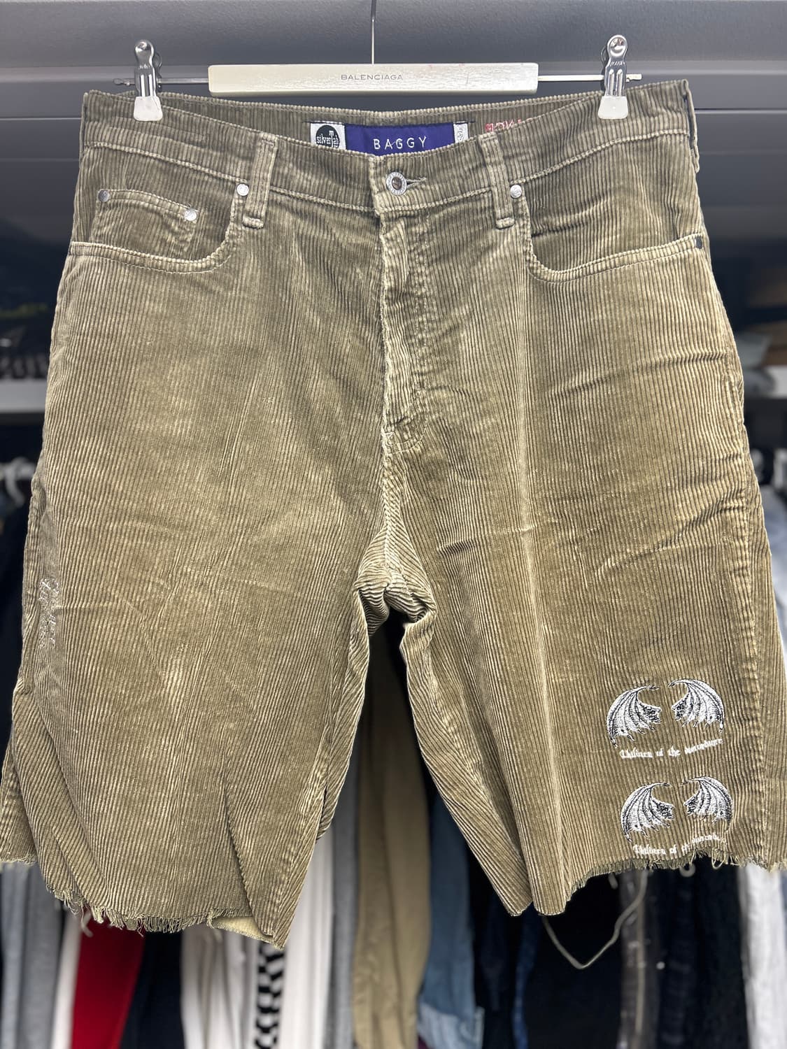 칠드런오브 더 디스코댄스 코듀로이 자수 패치 업사이클 리메이크 반바지 2 상품이미지1