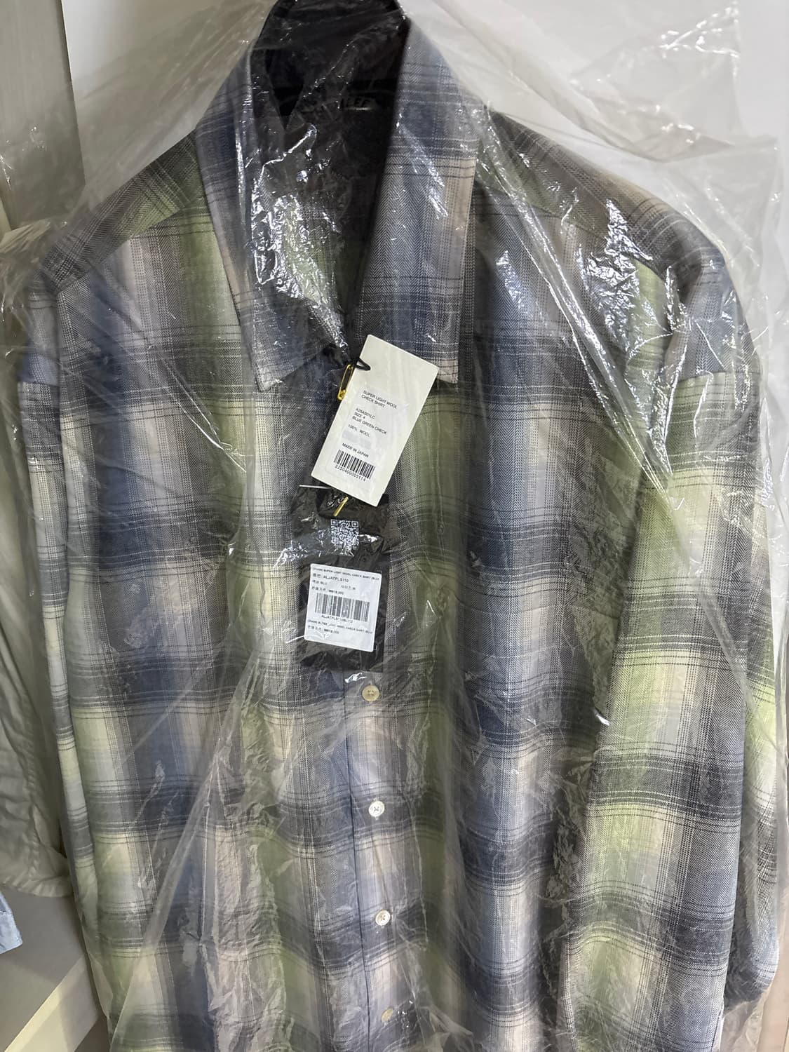 [4] 오라리 울체크 셔츠 블루그린 상품이미지2