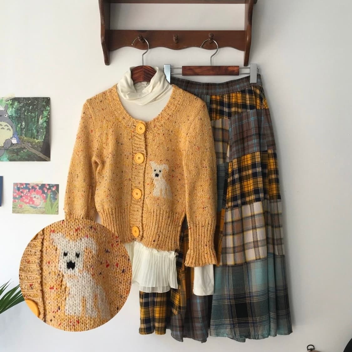 빈티지 사각패치 스커트 상품이미지1