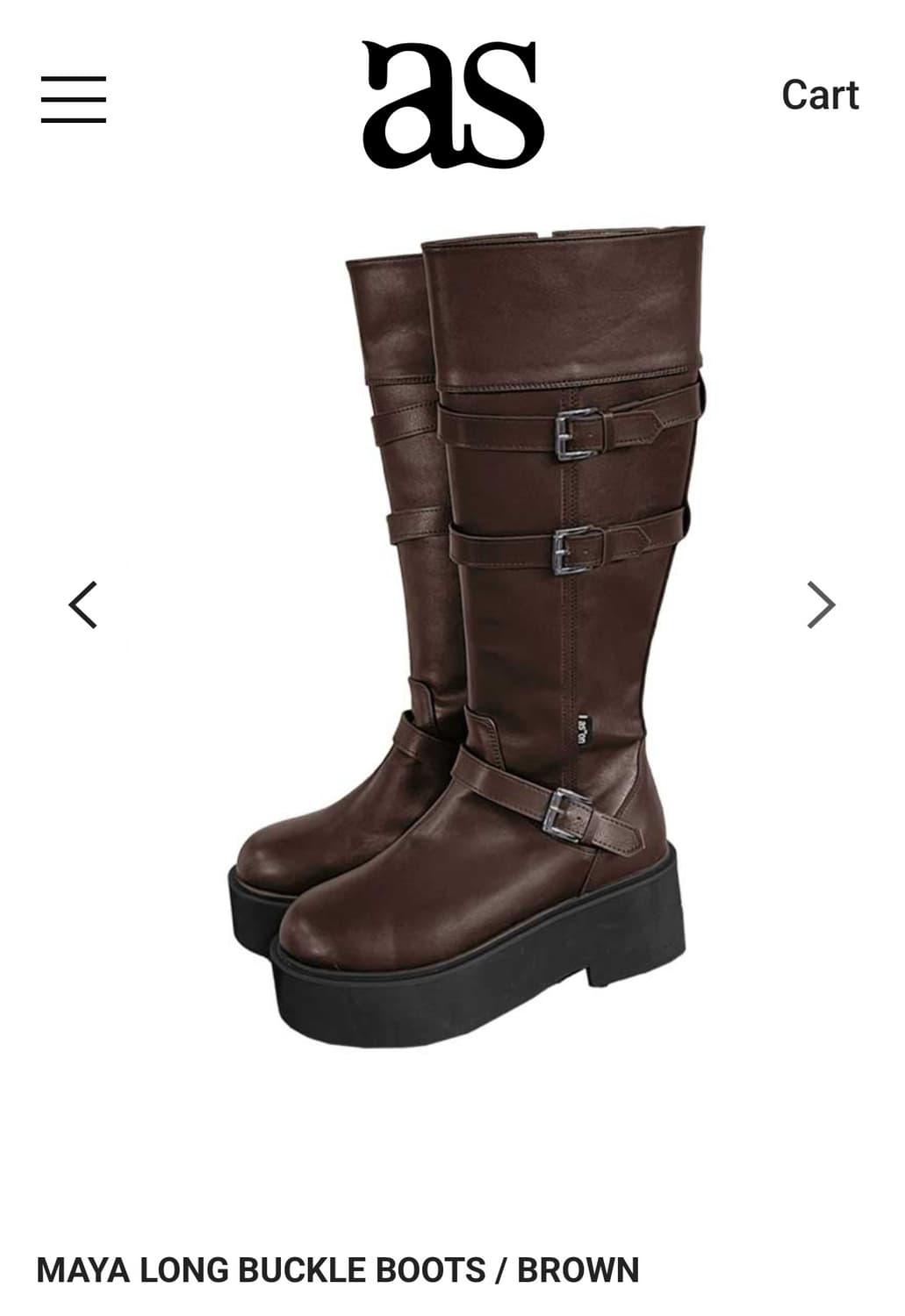 애즈온 MAYA LONG BUCKLE BOOTS / BROWN 235 상품이미지2