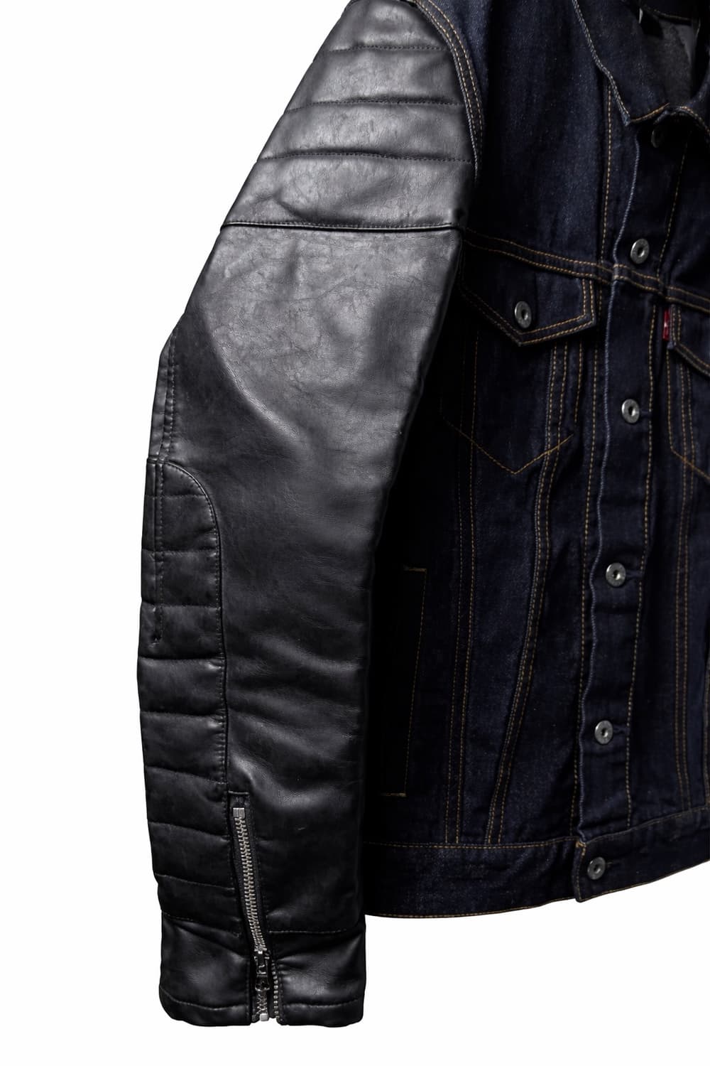 준야와타나베x리바이스 레더 슬리브 데님 자켓 상품이미지5