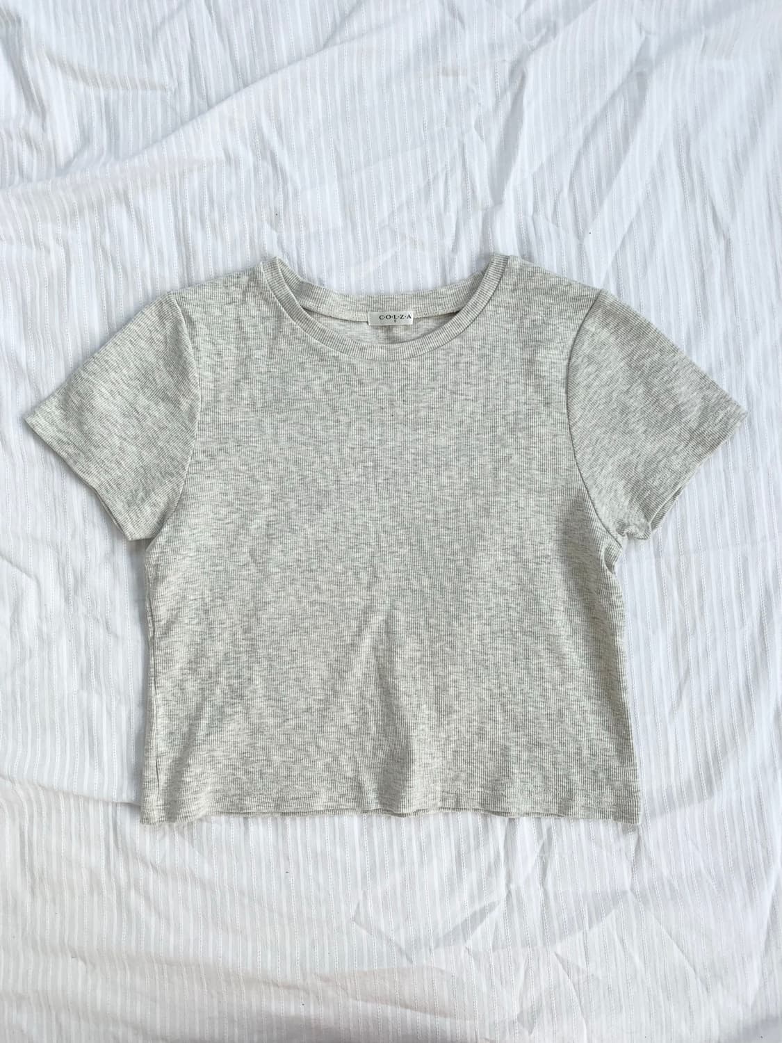 일본빈티지 콜자 오트밀 골지 딱붙탑 상품이미지1