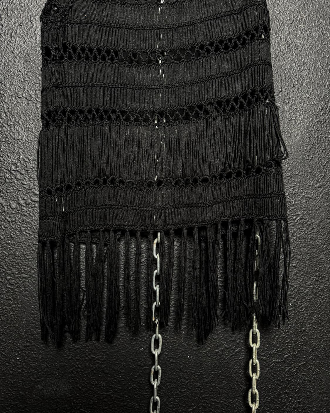 Black Fringe Crochet Vest 상품이미지10