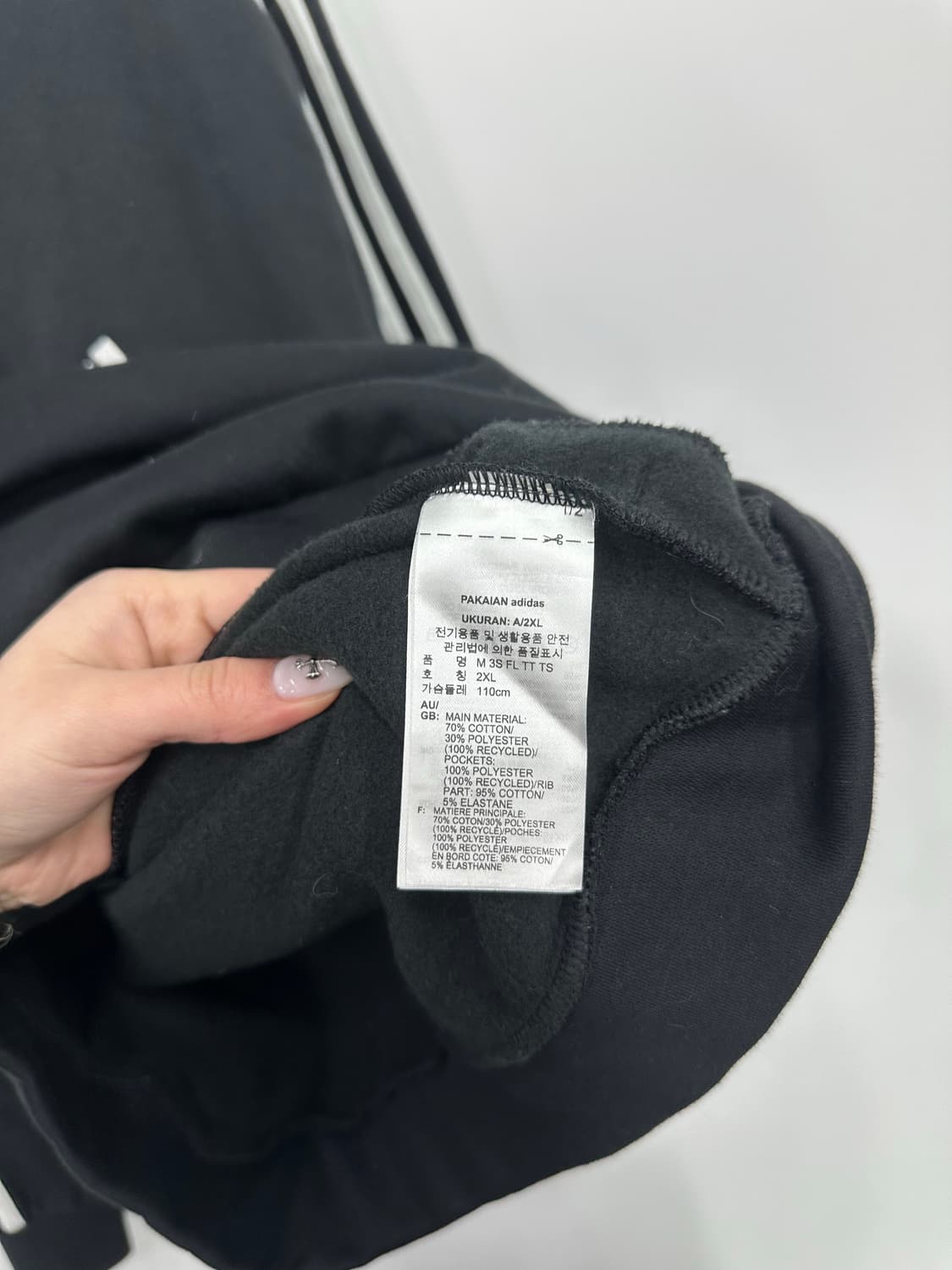 아디다스 블랙 마샬아츠 코튼 져지 트랙탑  상품이미지3