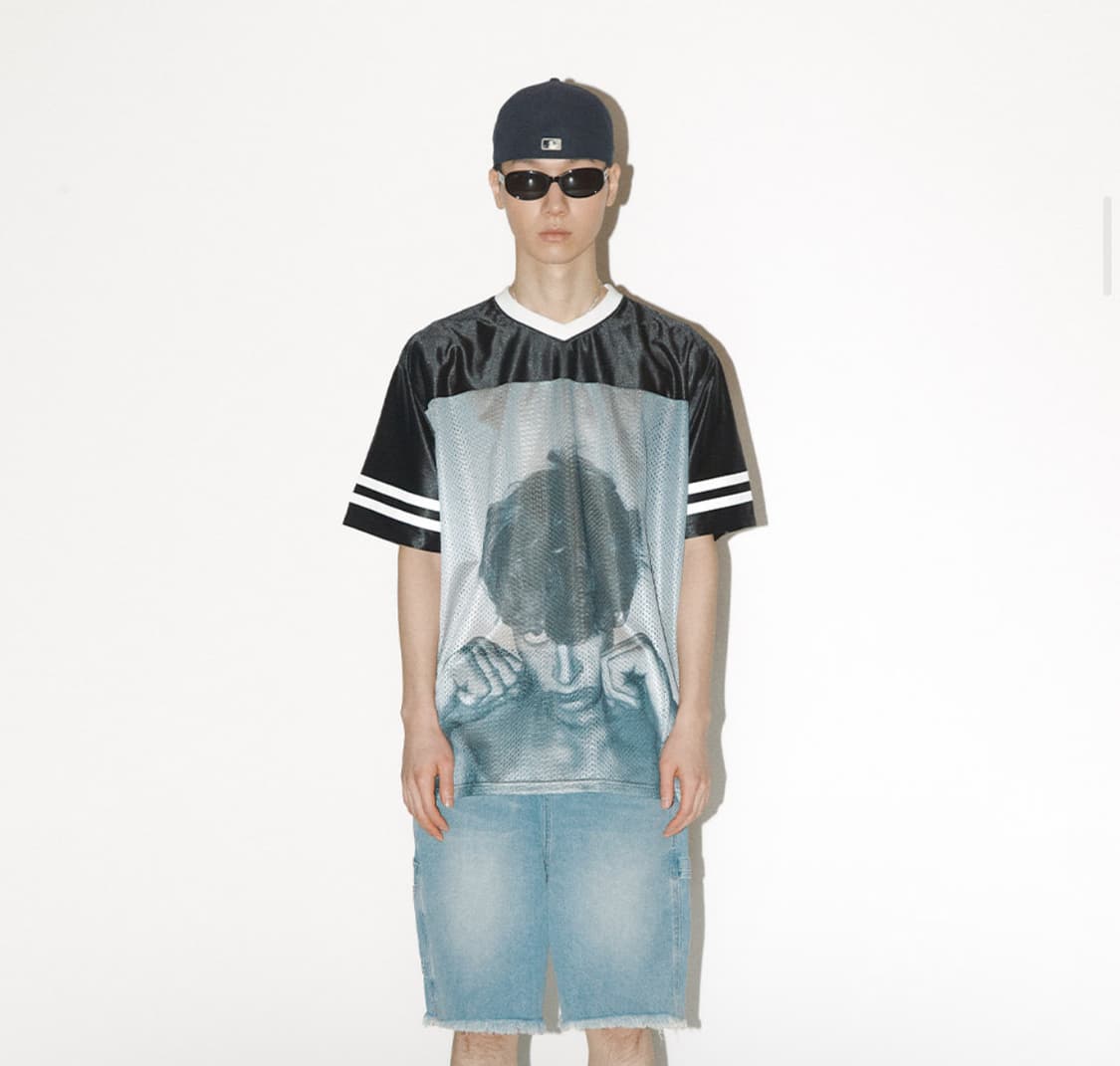 이스트쿤스트 그래픽 메시 티셔츠 블랙 L 상품이미지2