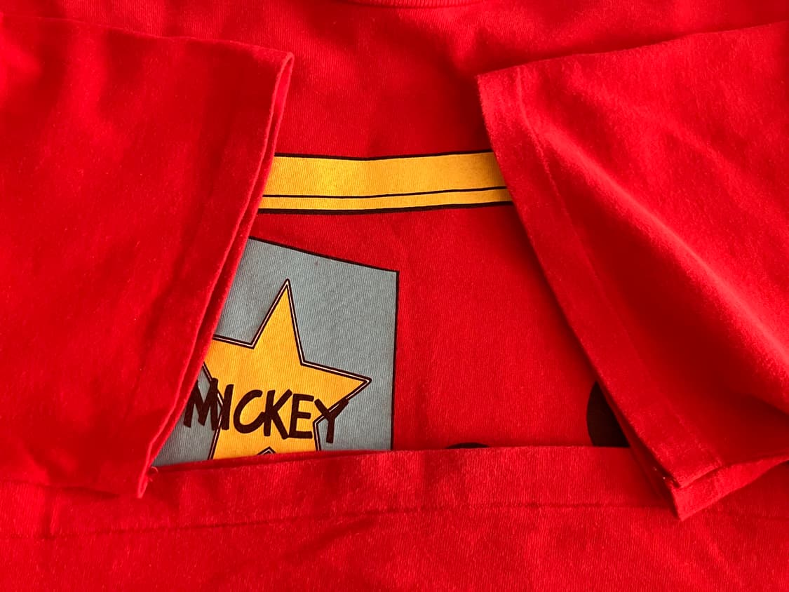 빈티지 USA 90s Hanes 헤인즈 미키마우스 싱글스티치 티셔츠 XL 상품이미지4