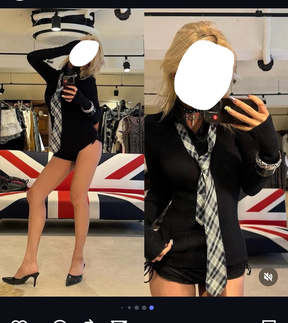 빈티지 y2k 긱시크 펑크 셔츠니트 레이어드 상품이미지2