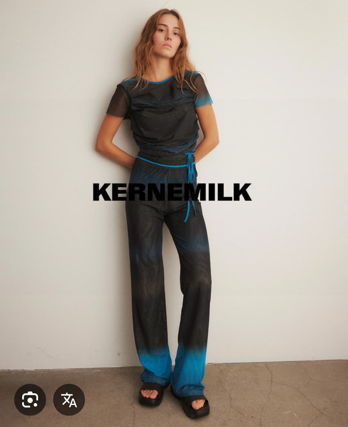 커네밀크 KERNEMILK 워랩 블라우스 탑 티셔츠 블루 2 새상품 상품이미지3