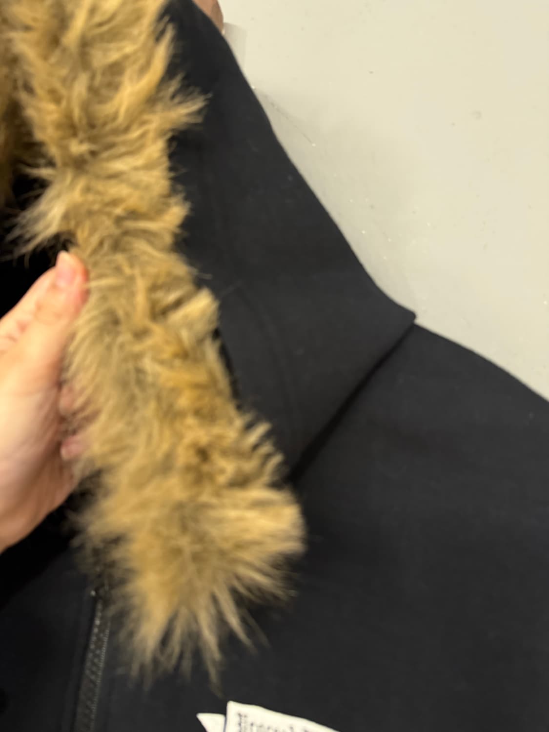 fur hood back printing hood zip-up 상품이미지7