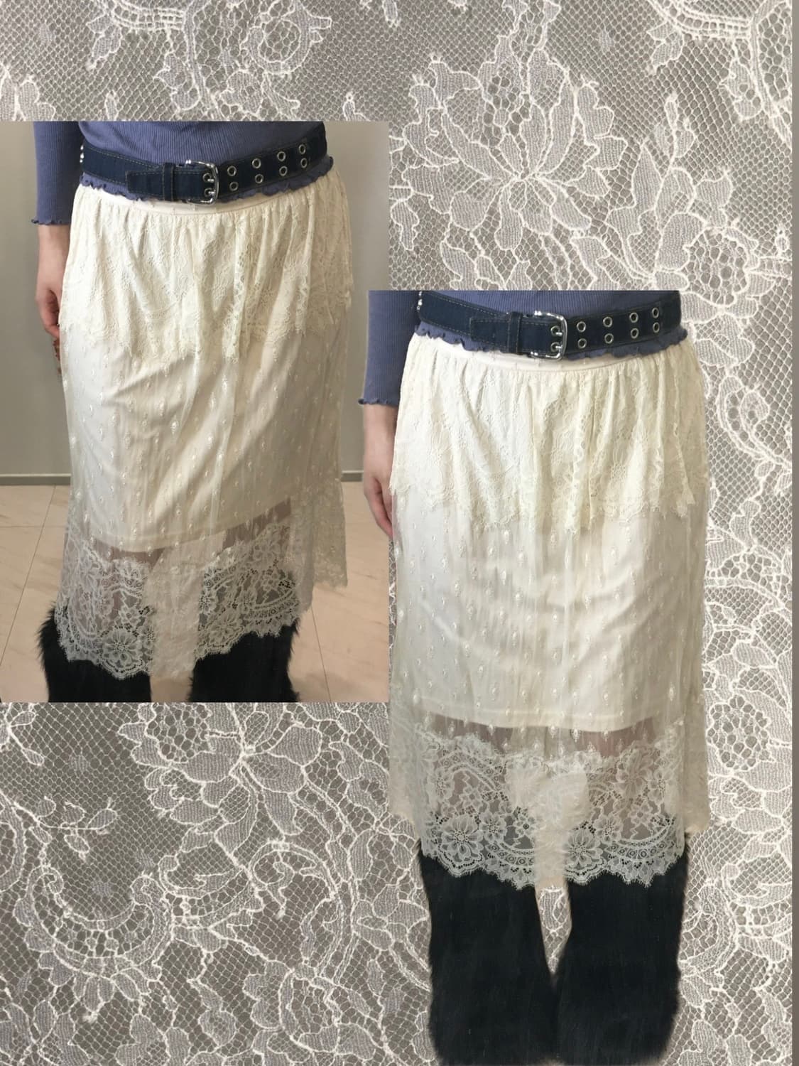  -jpn vintage ballerina lace midi skirt 상품이미지1