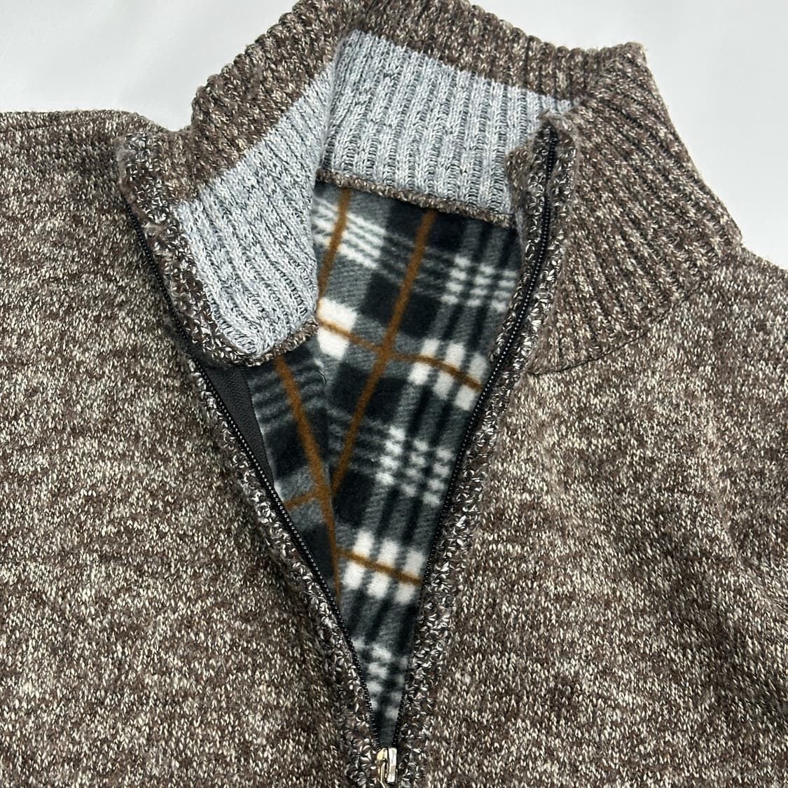 브라운 초코맛 니트 집업 가디건 핀터 일본빈티지  겨울 베이직 가디건 상품이미지5