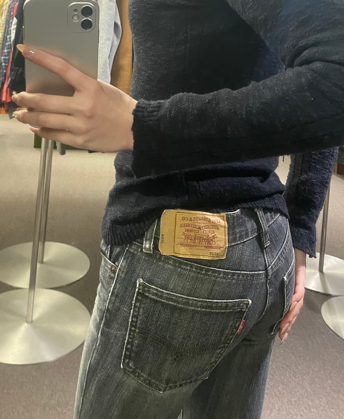 27) 리바이스 526 그레이 흑청 부츠컷 데님팬츠 상품이미지2