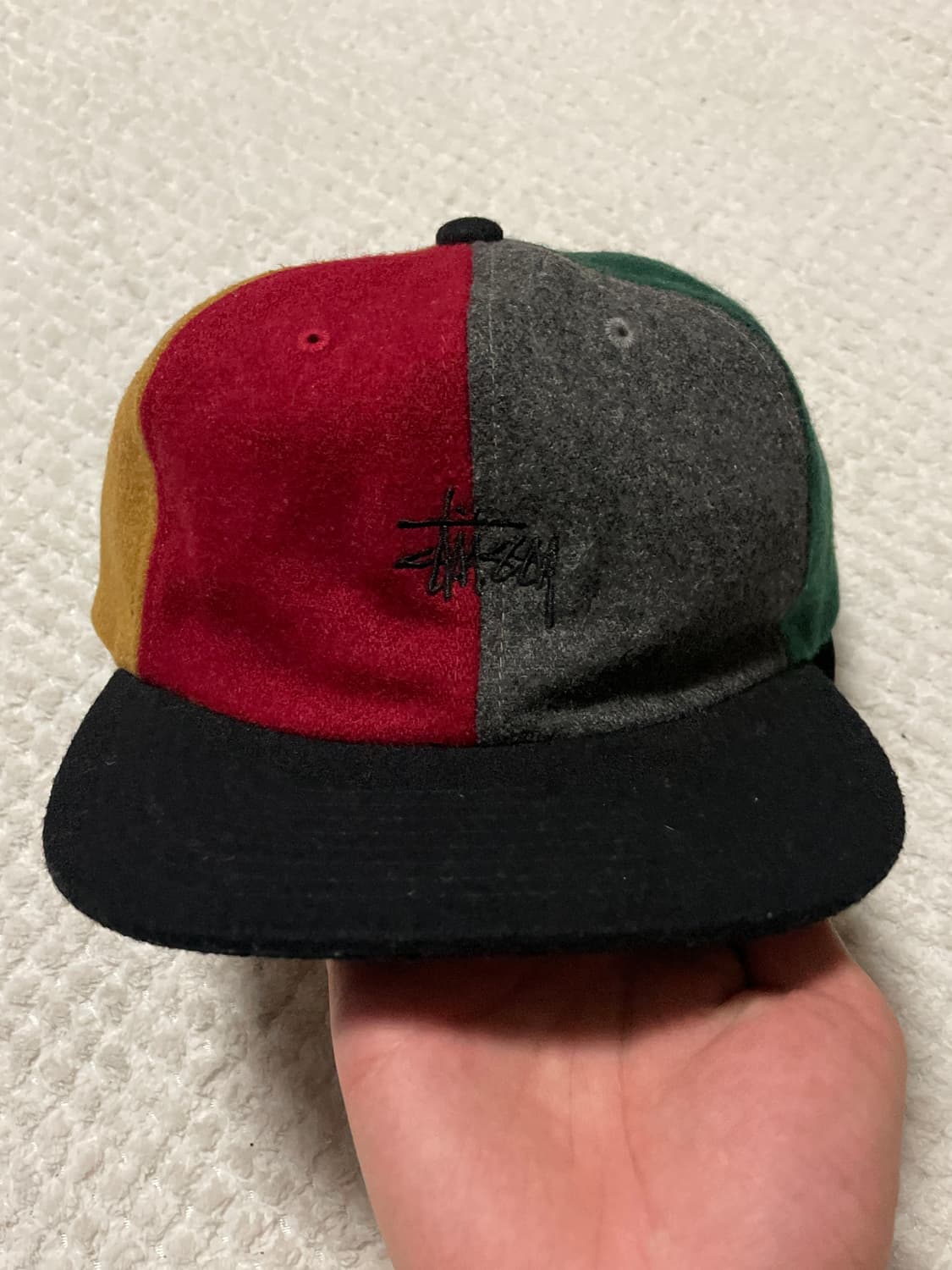 STUSSY 스투시 6패널 멀티컬러 멜톤 울 스트랩백 볼캡 상품이미지2