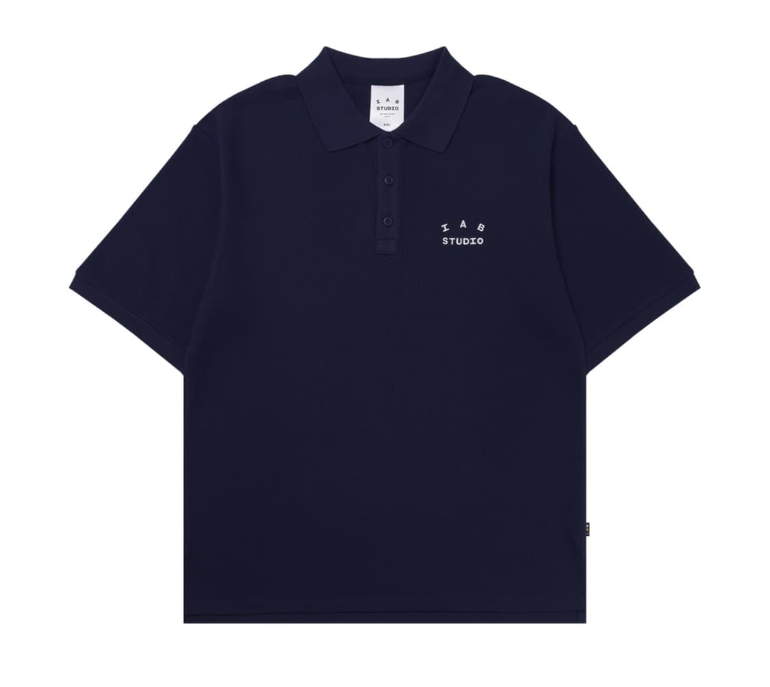 아이앱 스튜디오 피케 셔츠 네이비 상품이미지1