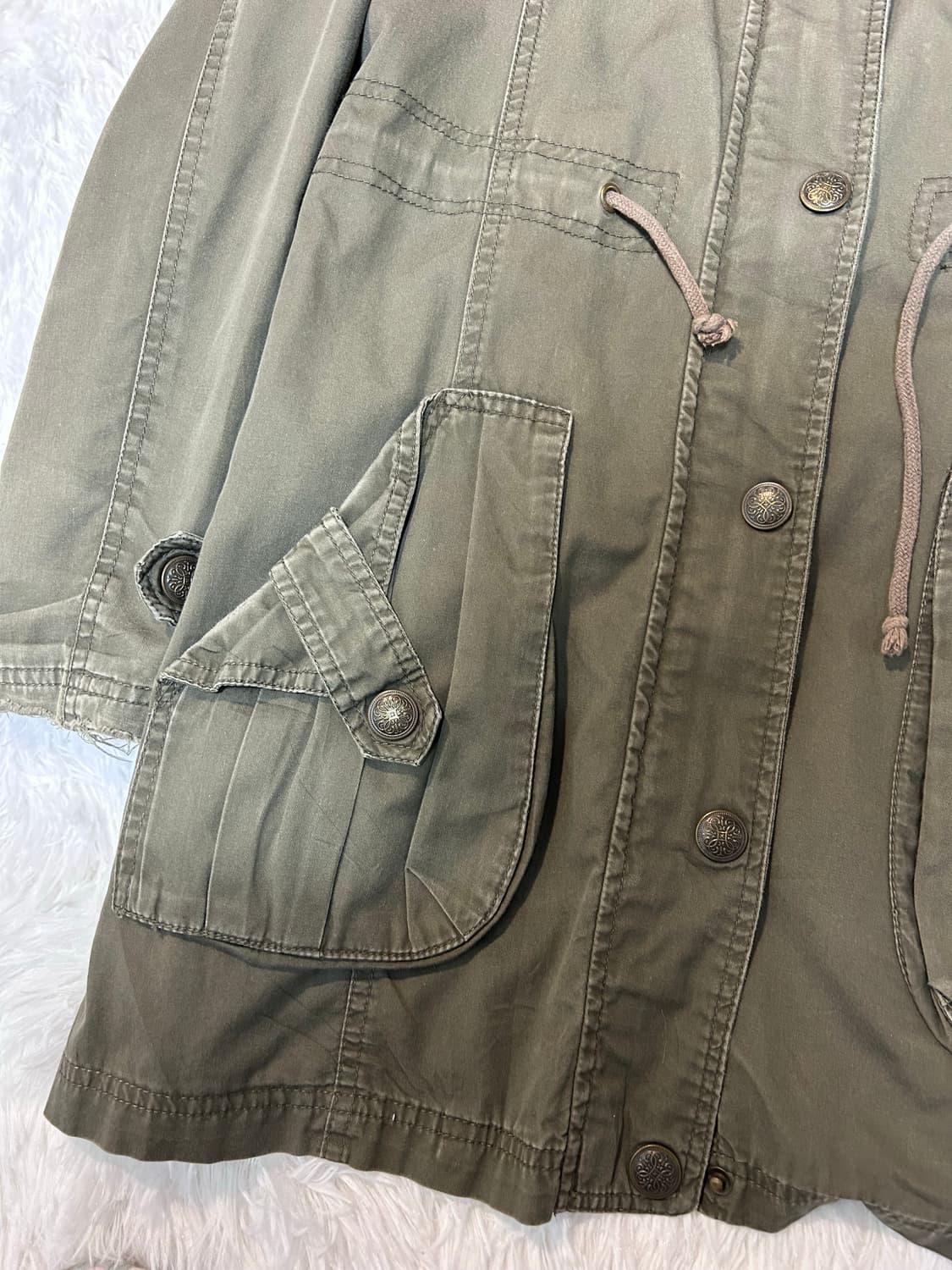 multi pocket high neck string parka 상품이미지2