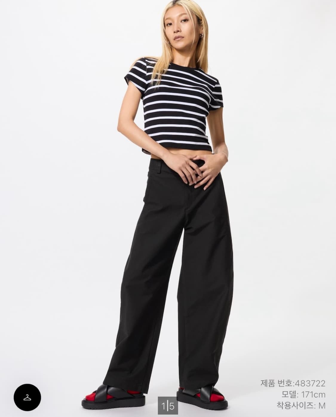 유니클로 저지배럴래그팬츠 L (새상품) 상품이미지1