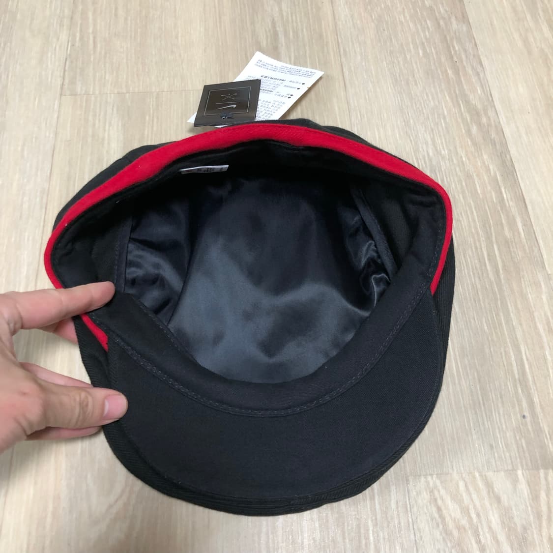 (L) 새상품 90's 나이키 NIKE 데드스탁 빈티지 트윌 베레모 블랙 상품이미지5